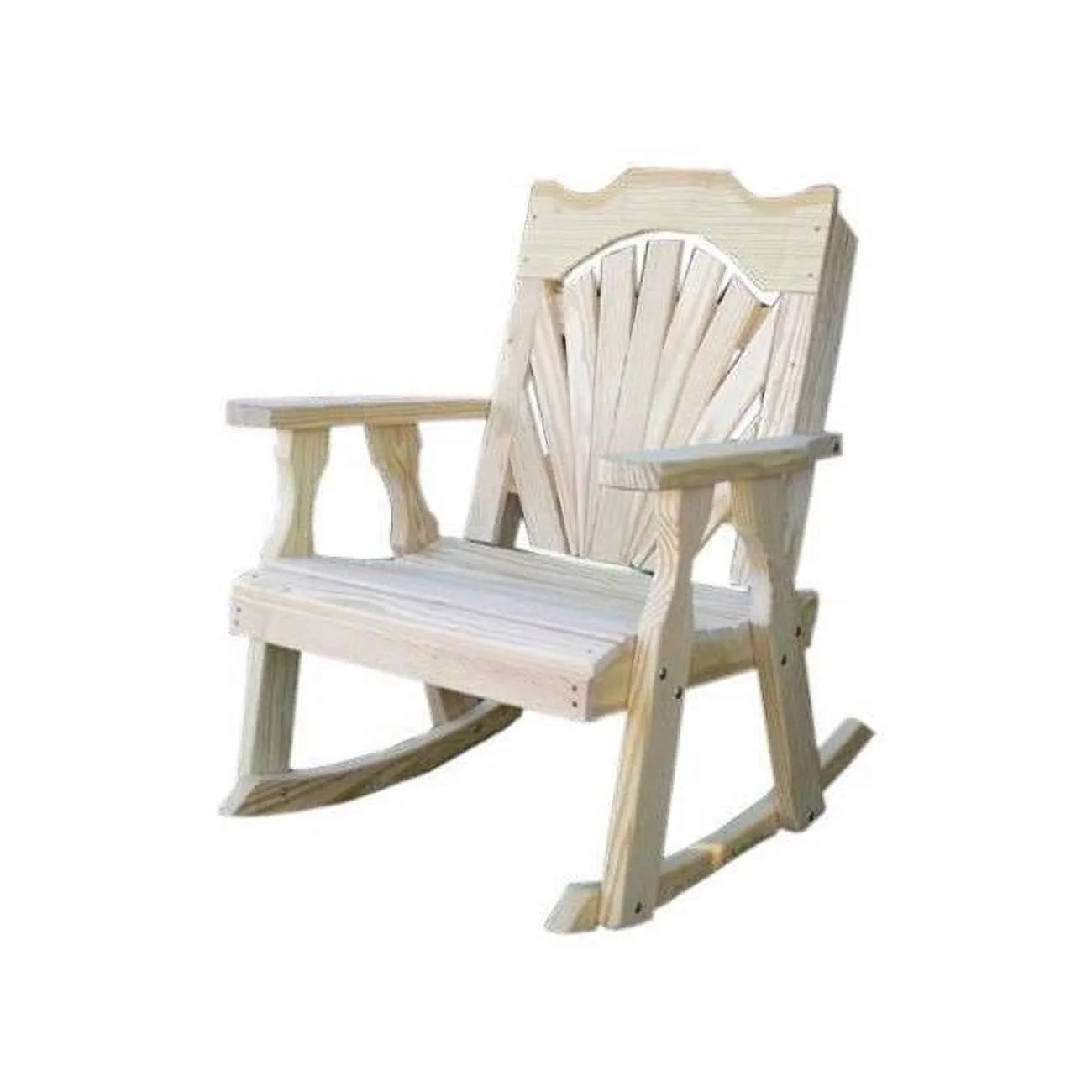 Creekvine Designs FR24FBCVD Treated Pine Fanback Rocking Chair