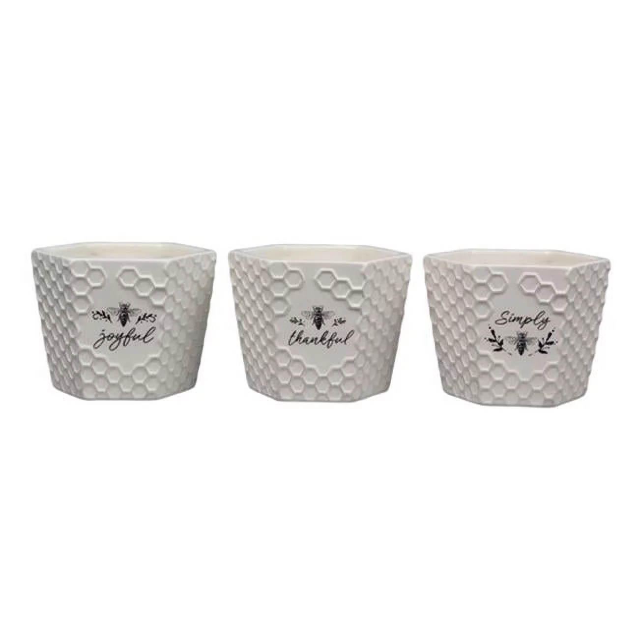 Youngs 18569 Ceramic Bee Planter, Assorted Color - 3 Piece