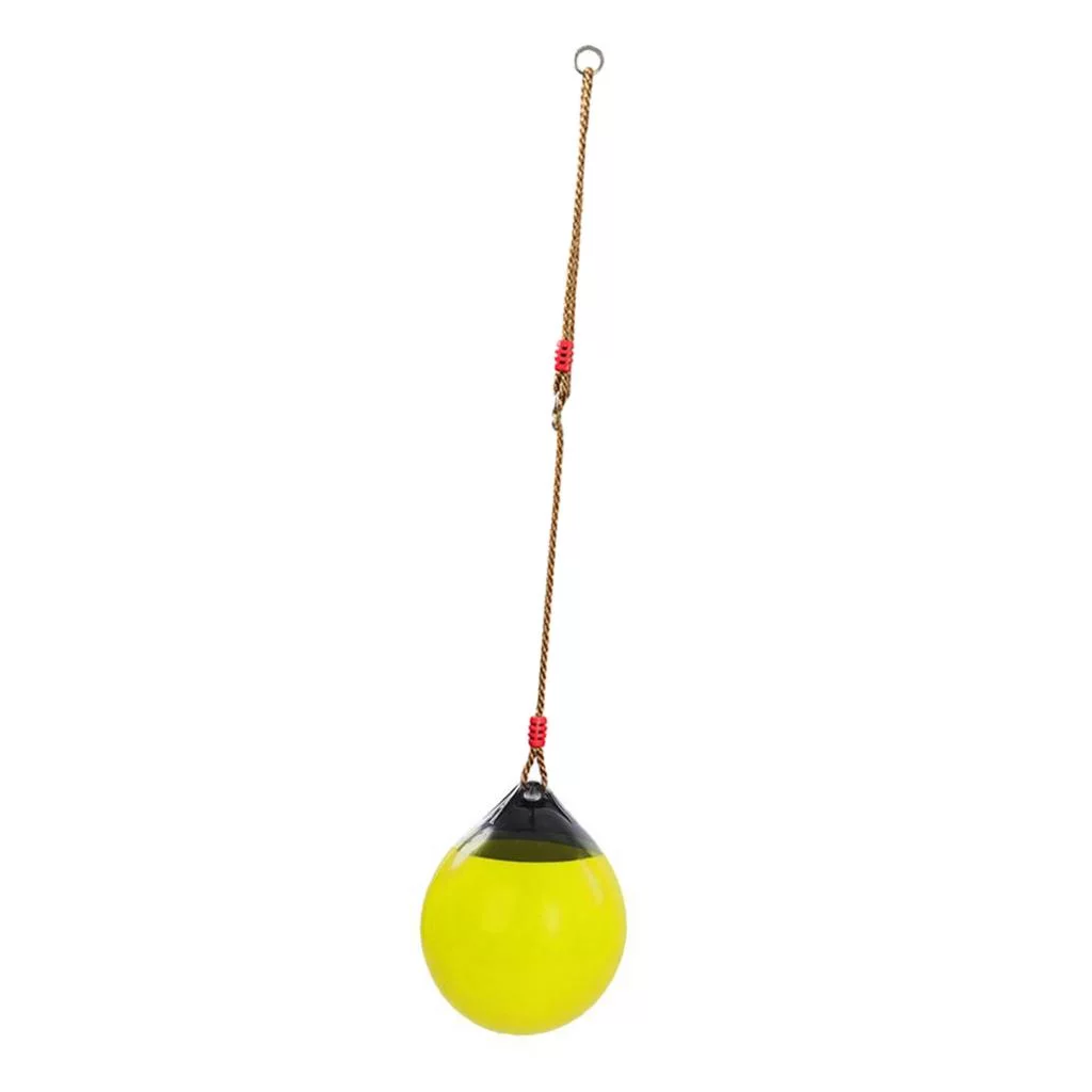 Ball Indoor Swing Seat with Rope Balance Backyard Play Set Yellow