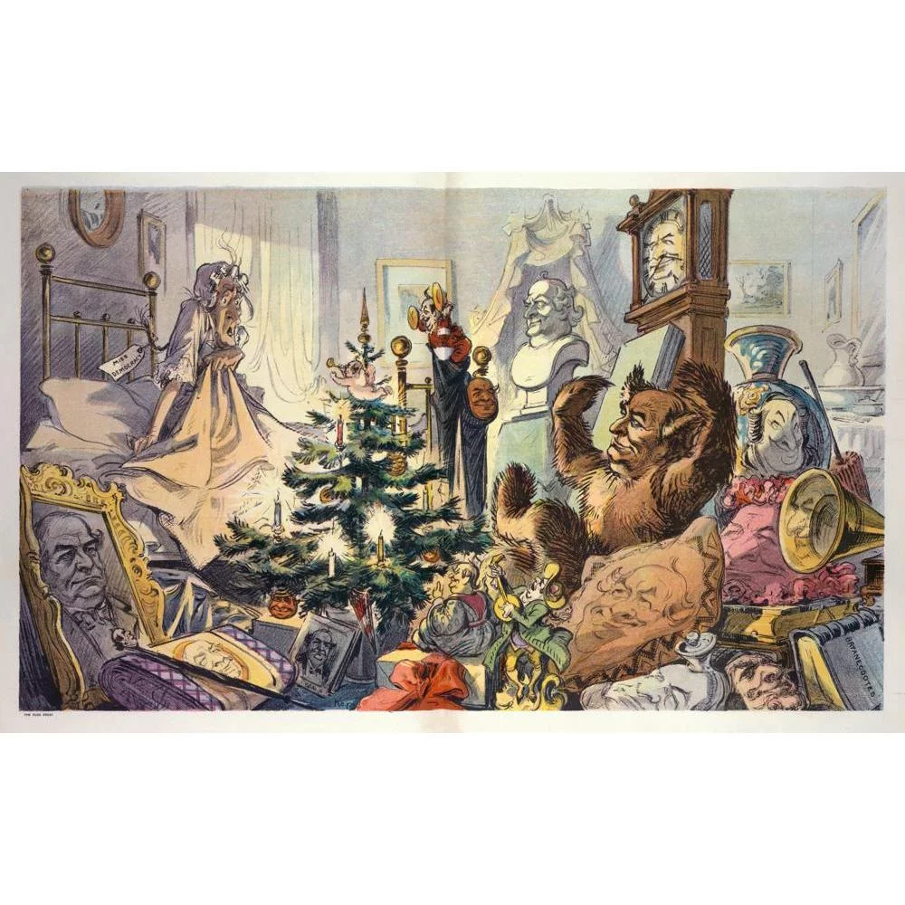 Udo Keppler 14x11 Black Modern Framed Museum Art Print Titled - Same Old Presents (1907)