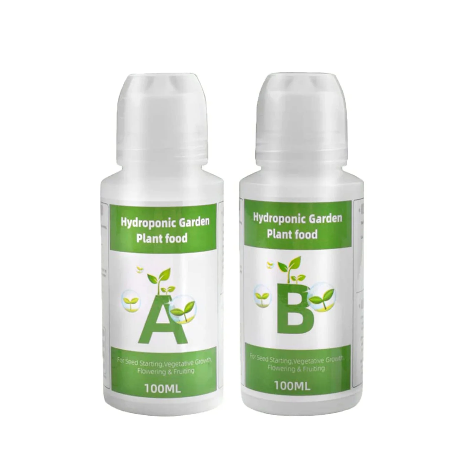 Tinyansi Plant Nutrient Solution, Garden Outdoor Equipment Soilless Cultivation A B Fertilizer Plant Universal Nutrient Solution Hydroponic Plant Fertilizer Hydroponic Planter 100ml*2