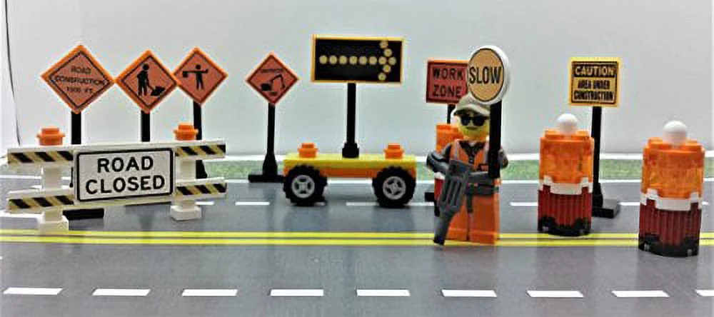 Custom Toys & Hobbies City Custom Construction Site Traffic Signs Set Ready To Play