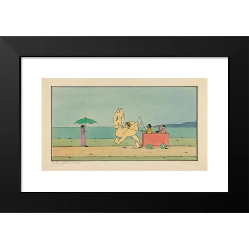 Herbert Crowley 14x10 Black Modern Framed Museum Art Print Titled - A Song Without Words, a ‘Wiggle Much’ Design (circa 1910)