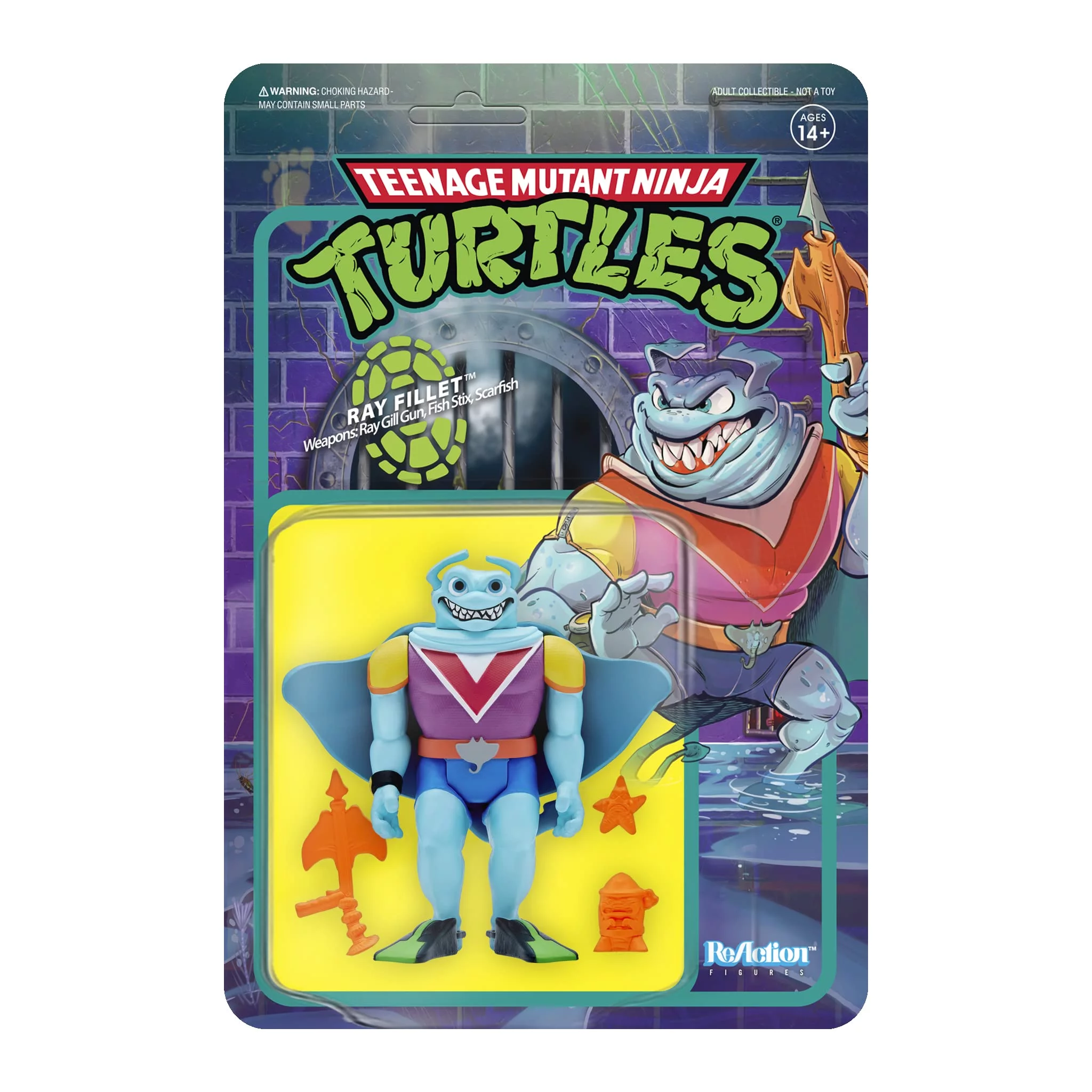 TMNT Teenage Mutant Ninja Turtles Ray Fillet Reaction Figure Super 7