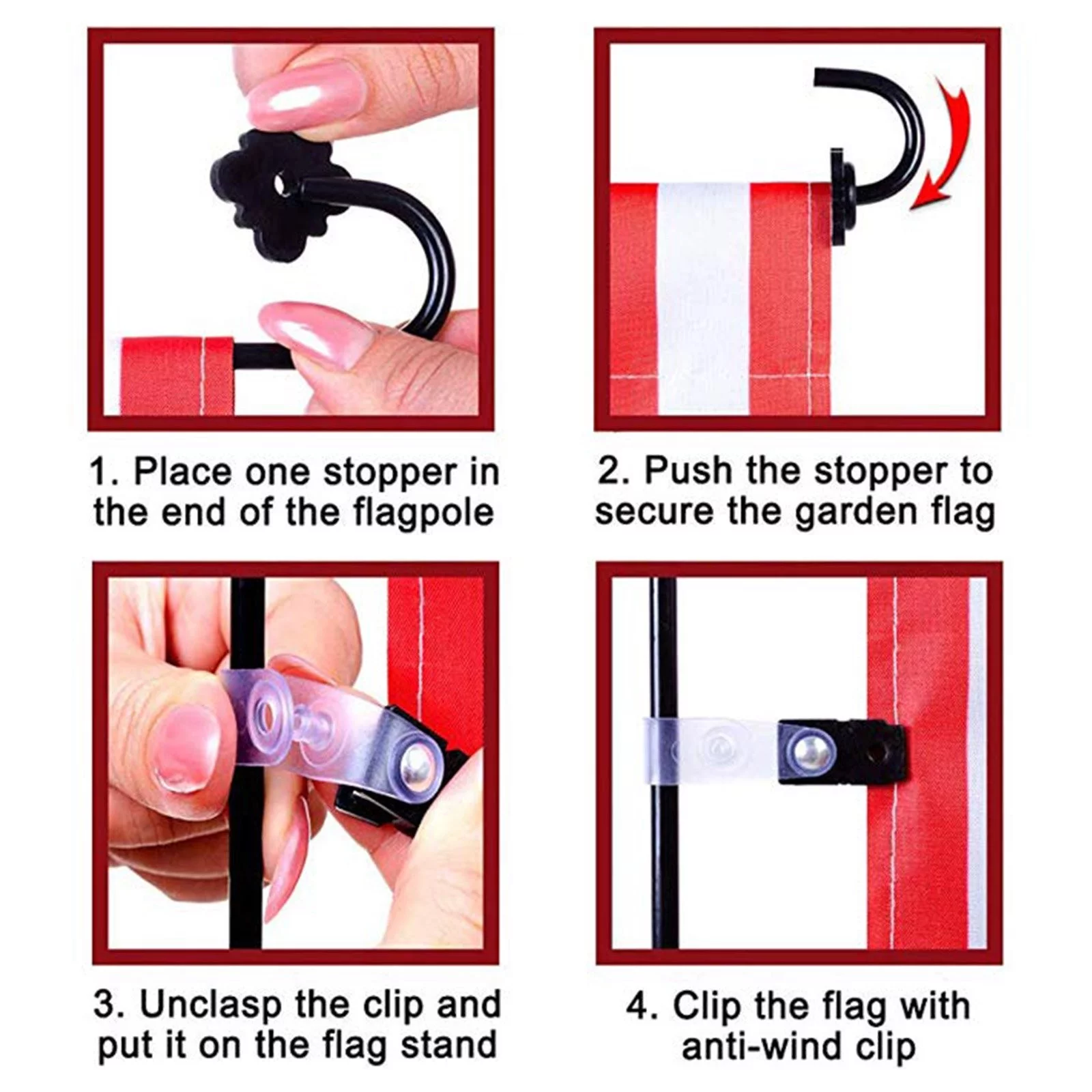 iju7gthy 4th of july 10pcs Seasonal Garden Flags Stoppers Rubber Stoppers Anti Wind Clips Set Keep Your Flag From Tangling Around