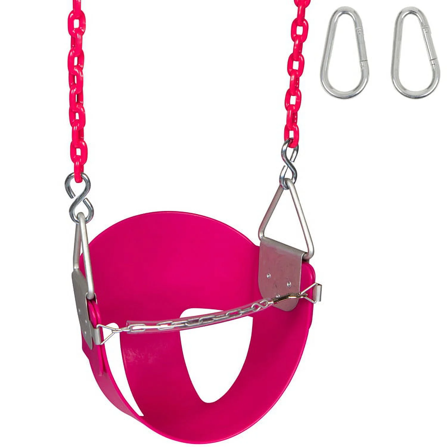 Swing Set Stuff Inc. Highback Half Bucket with 5.5 Ft. Coated Chains (Pink)