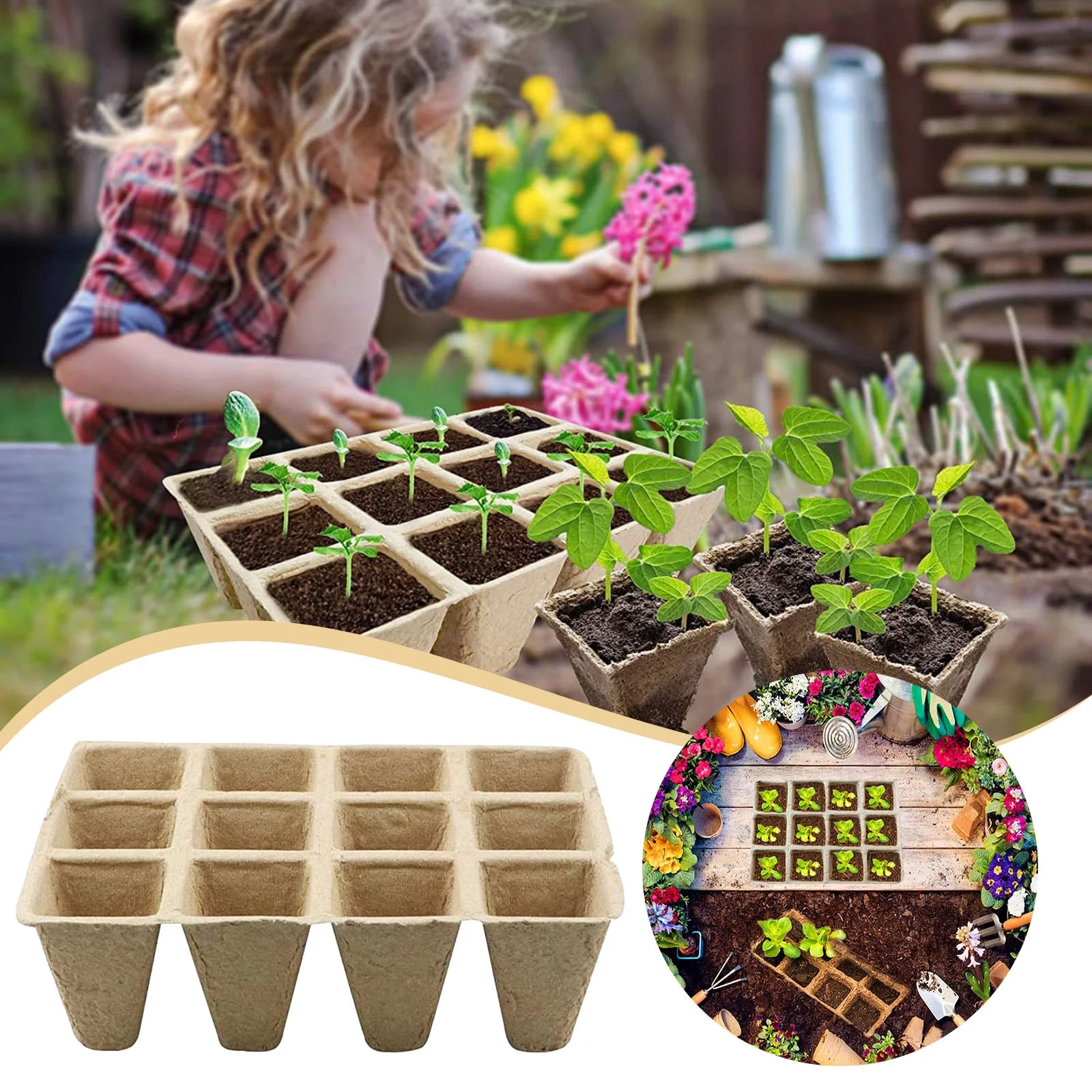 Biodegradable Kit Peat Pot Set For Seedlings And Saplings Gardening Supplies