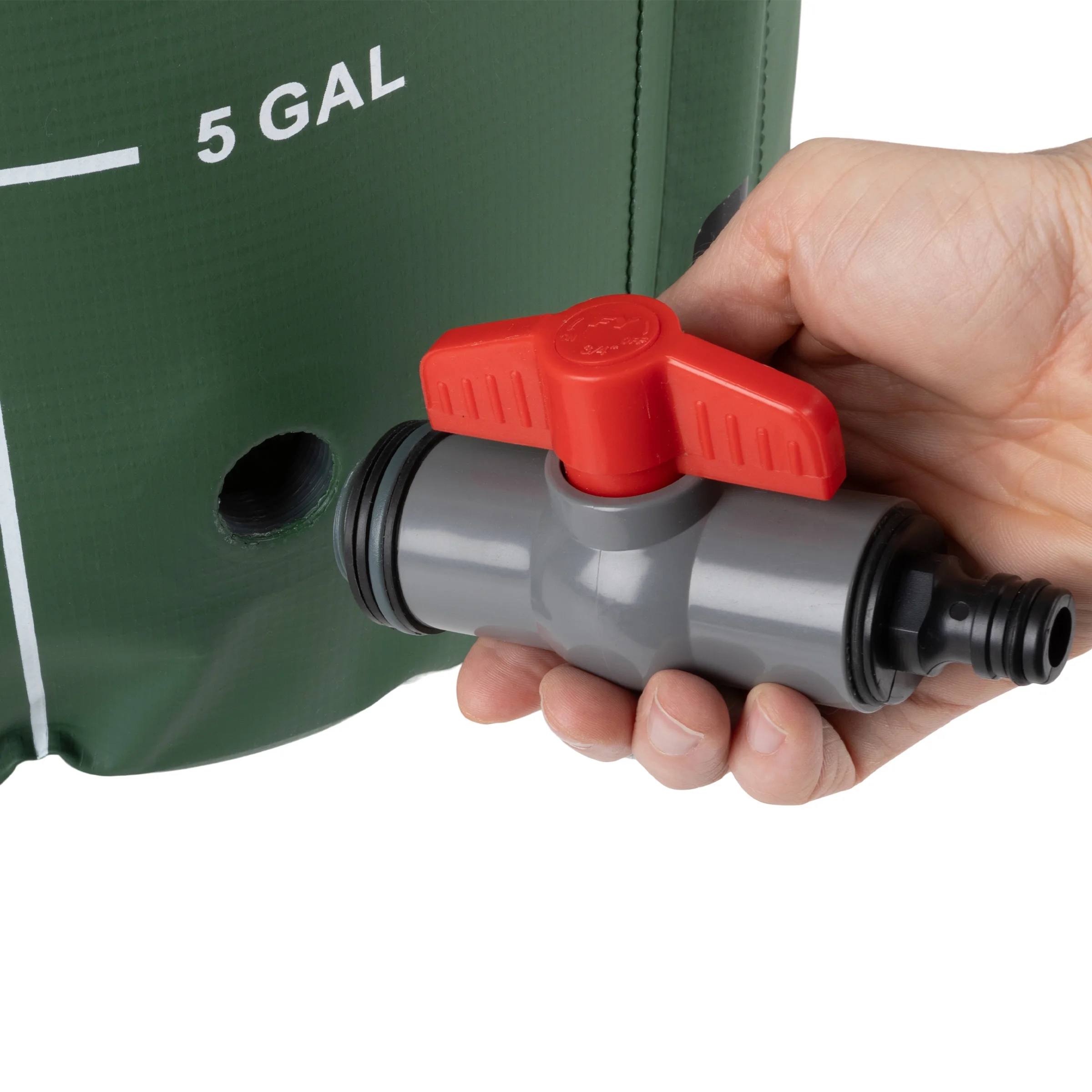 Pure Garden 26.4-Gallon/100-Liter Collapsible PVC Rain Barrel with Water Spigot, Green