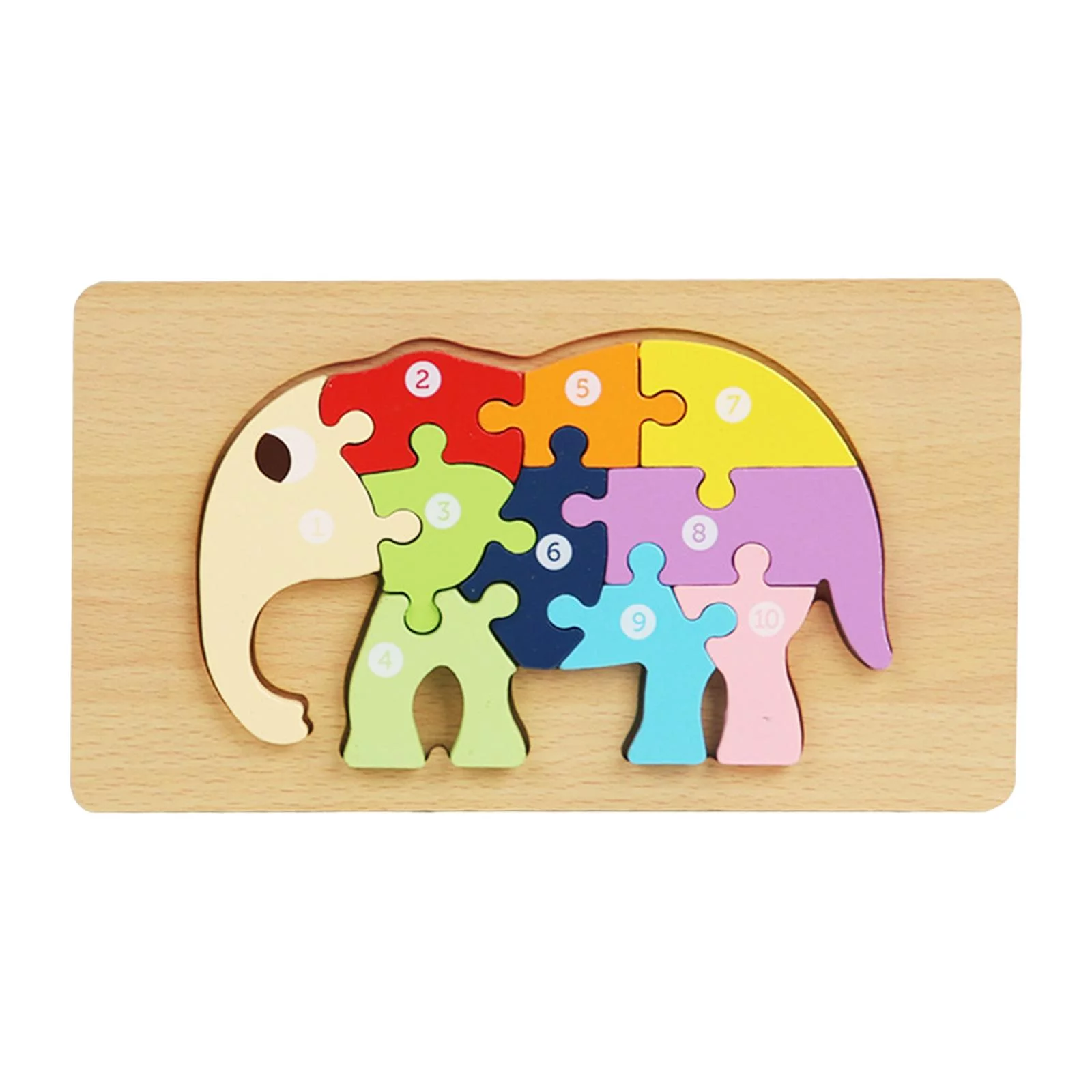 Kids Wooden Puzzle Toy Educational Early Learning Activity Toys Montessori Toys Kids Playset Toys for Boy and Girl Children Gifts Elephant