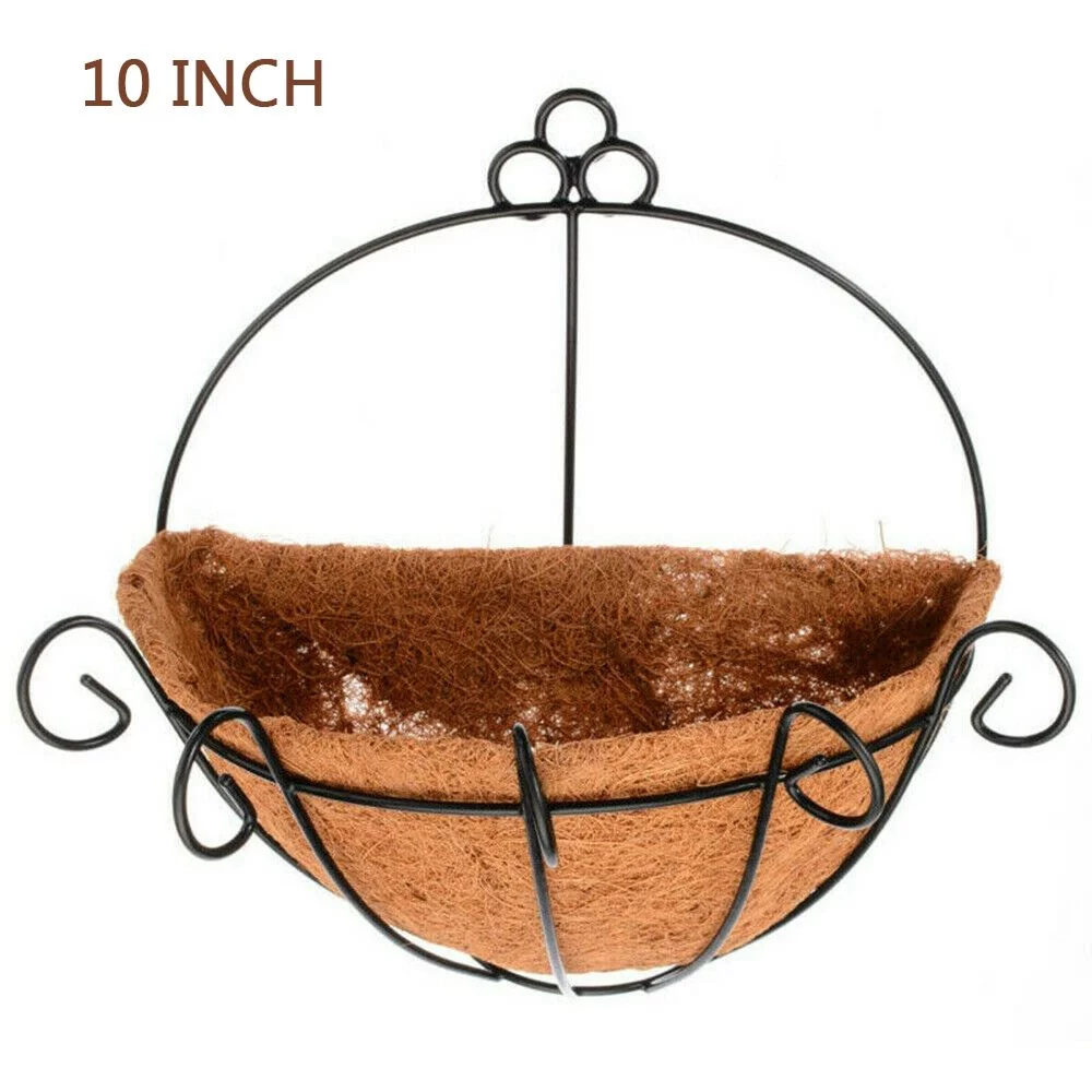 Iron Wire Semi-hand N1N Wall Hanging Balcony Flowers Yard Flower Pot Hanging Basket Garden Supplies Decoration 10INCH
