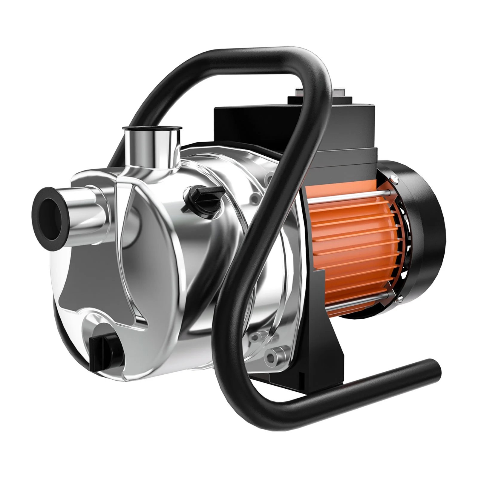 Khloe 1.6HP Water Pump Electric Shallow Well Pump Portable Water Transfer Stainless Steel Pumps with 6 Accessories for Pool Draining Home Garden Lawn Irrigation Farm Water Removal Sprinkler System