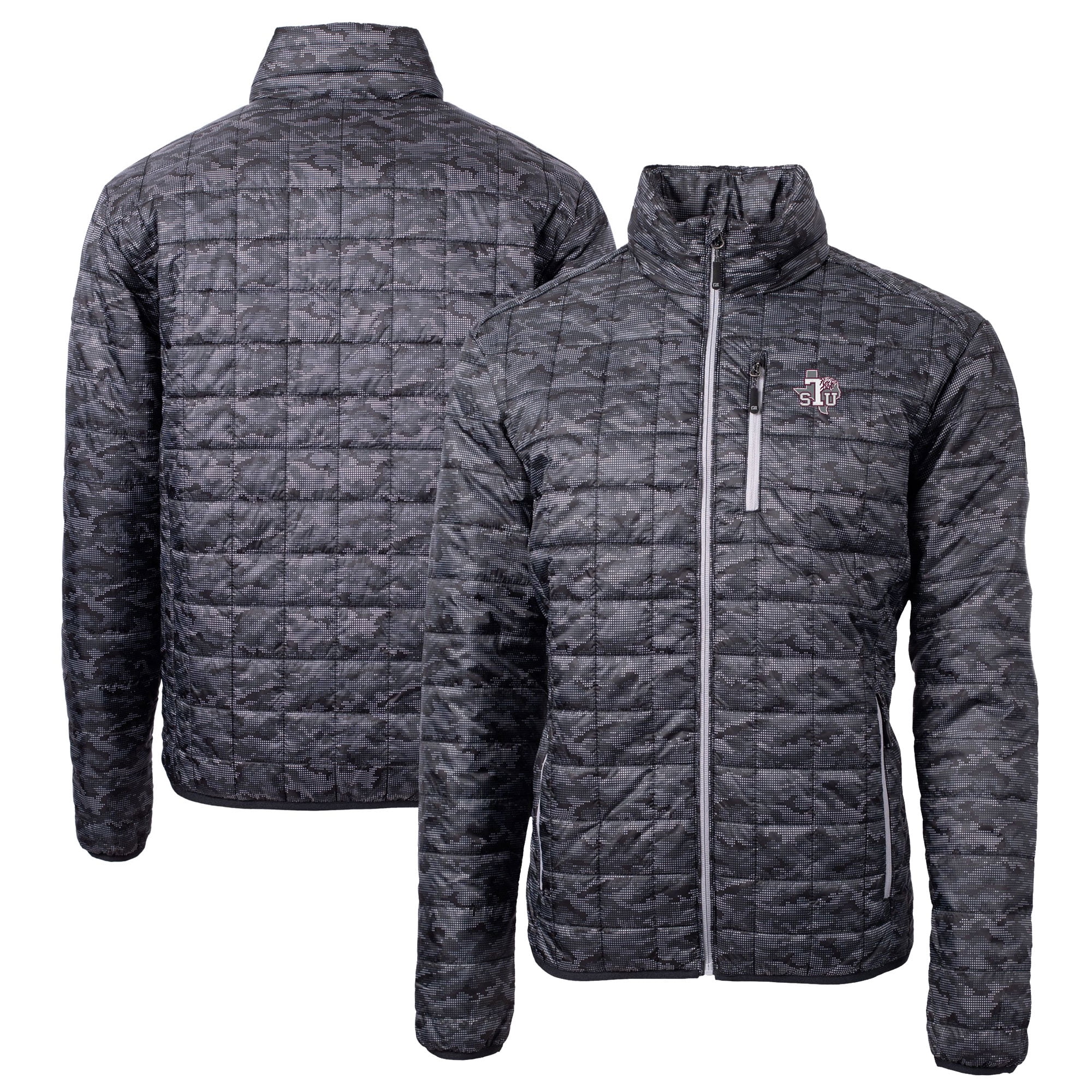 Men's Cutter & Buck  Black Texas Southern Tigers Rainier Primaloft Eco Full-Zip Hooded Jacket