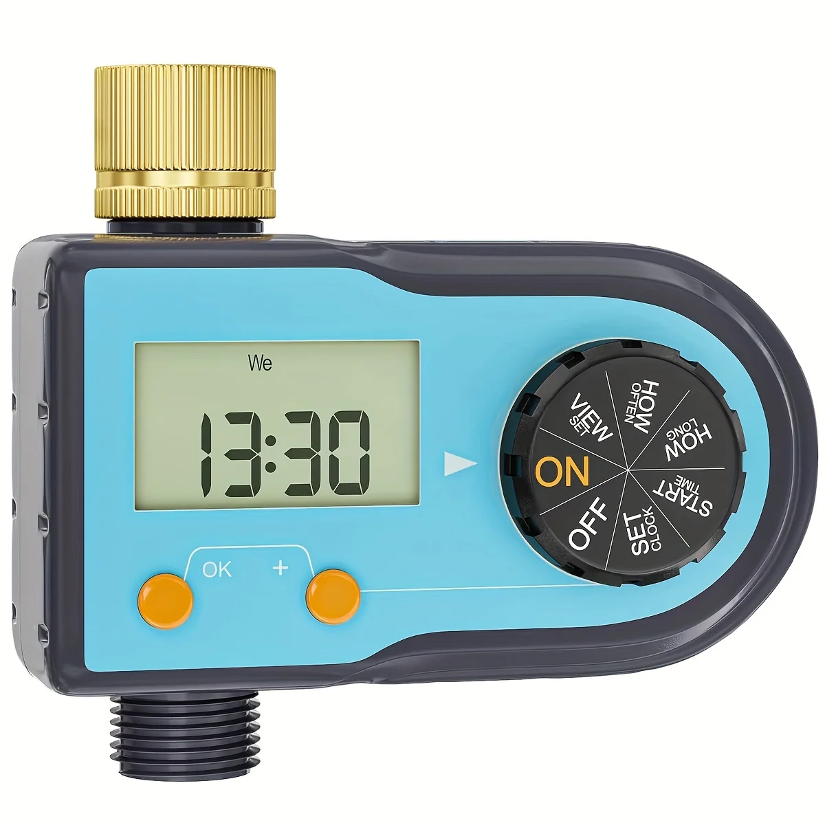 1pc Digital Garden Sprinkler Timer,3 Separate Programs,LCD Screen, Automatic/Manual Watering, For Hose Faucet, Week/Day Cycle, Outdoor Lawn Irrigation, Durable Plastic With 3/4 Inch Brass Swivel Inlet