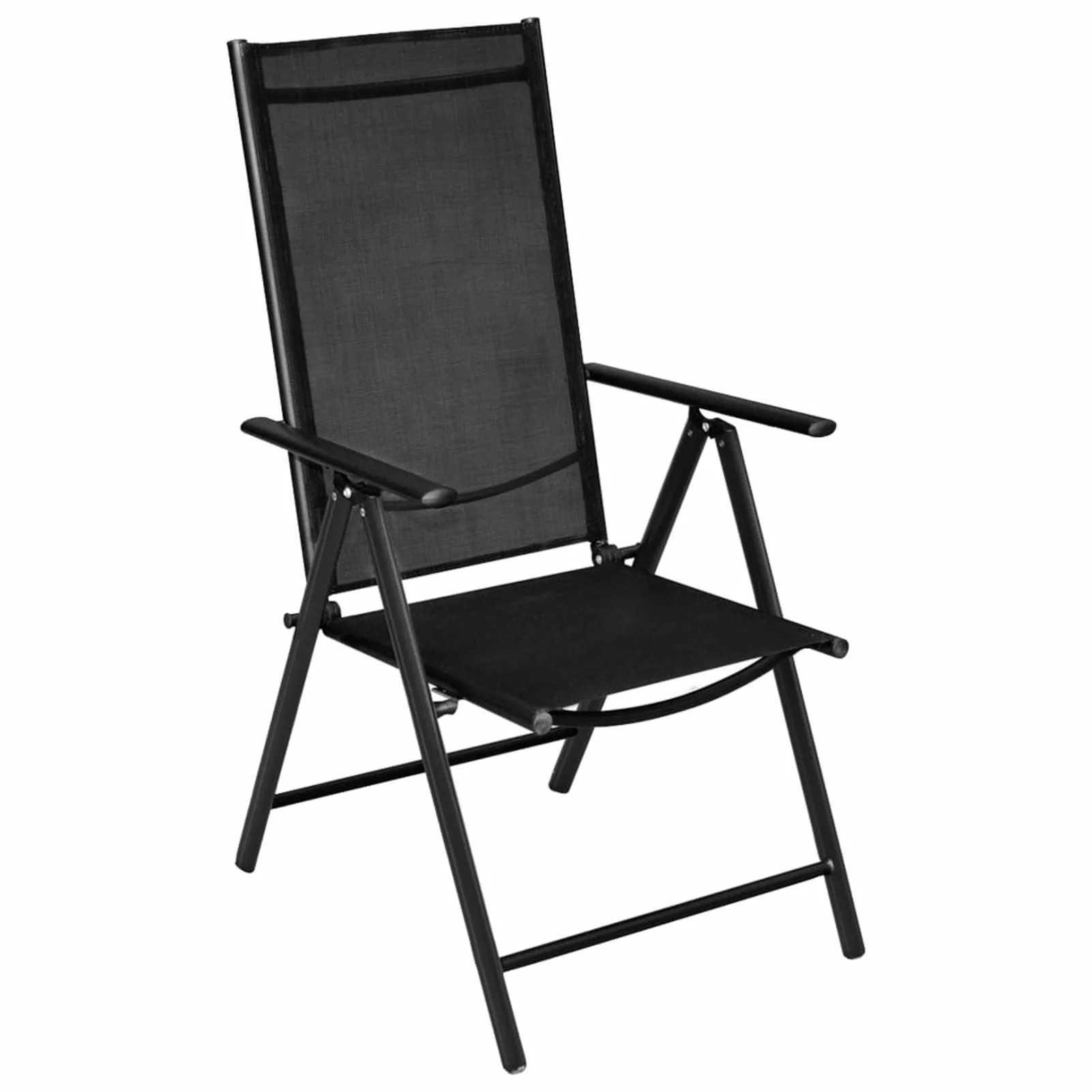 Tomshoo 3 Piece Bistro Set Aluminum and Textilene Black