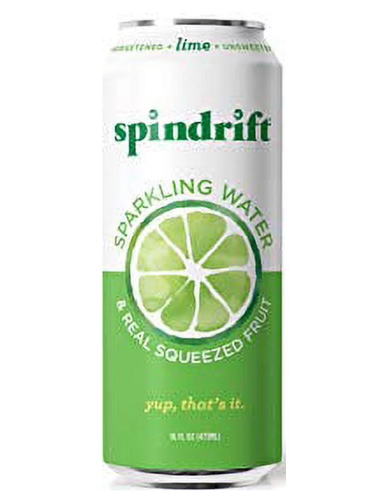 Spindrift Sparkling Water, Lime Flavored, Made with Real Squeezed Fruit, 16 Fluid Ounce Cans, Pack of 12 (Only 5 Calories per Seltzer Water Can)