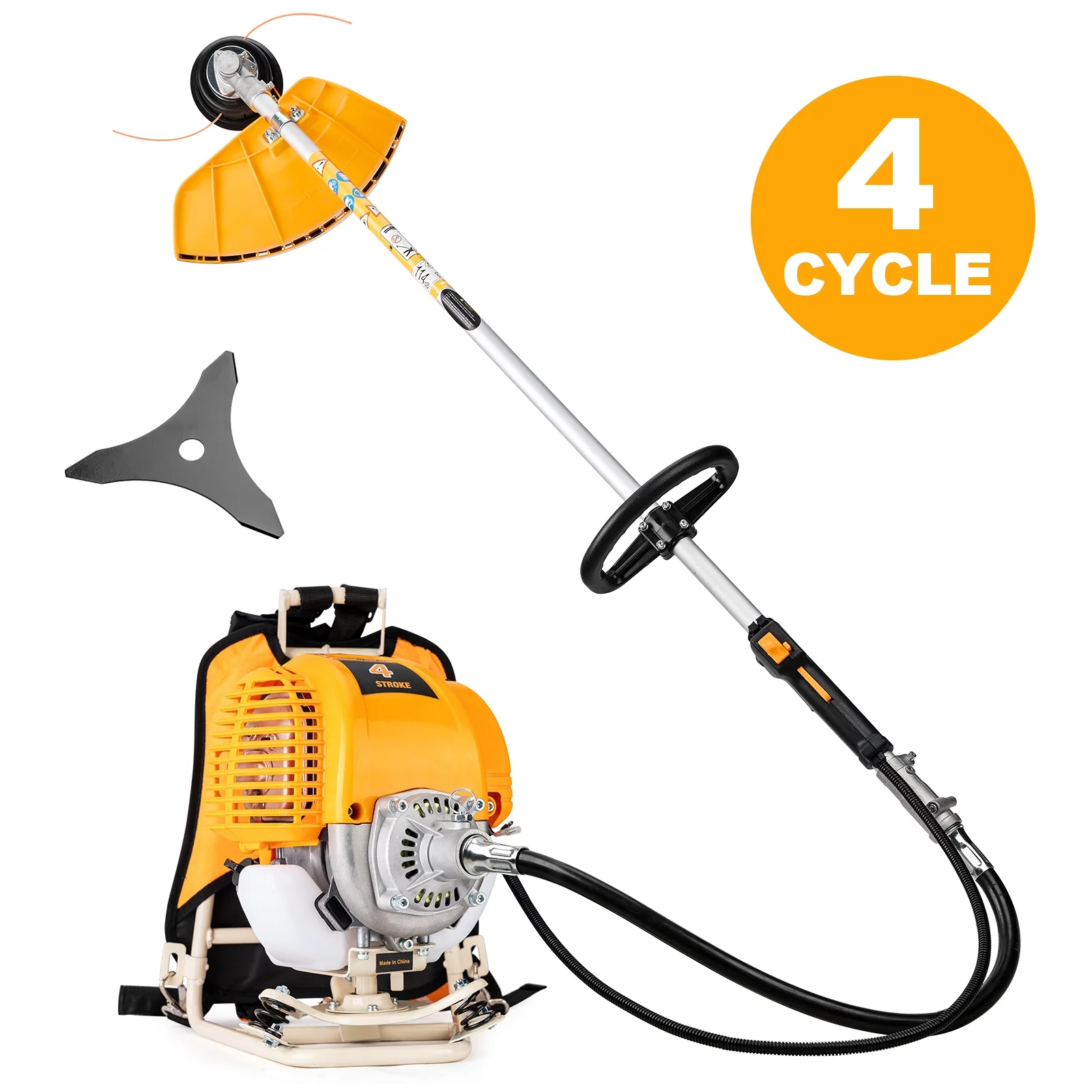 SALEM MASTER 2-in-1 31CC 4 Cycle Gas Powered Weed Eater Stringless Trimmer Brush