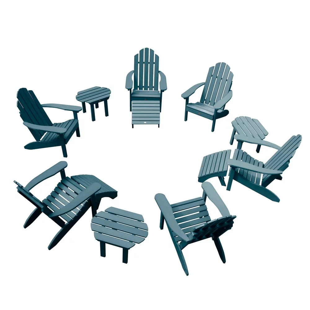 highwood 12-piece Adirondack Patio Conversation Set Nantucket Blue