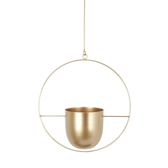 Nordic Hanging Metal Iron Plant Flower Pots Holder Garden Balcony Succulent Wall Mount Hanger Swinging Basket Bedroom Decoration