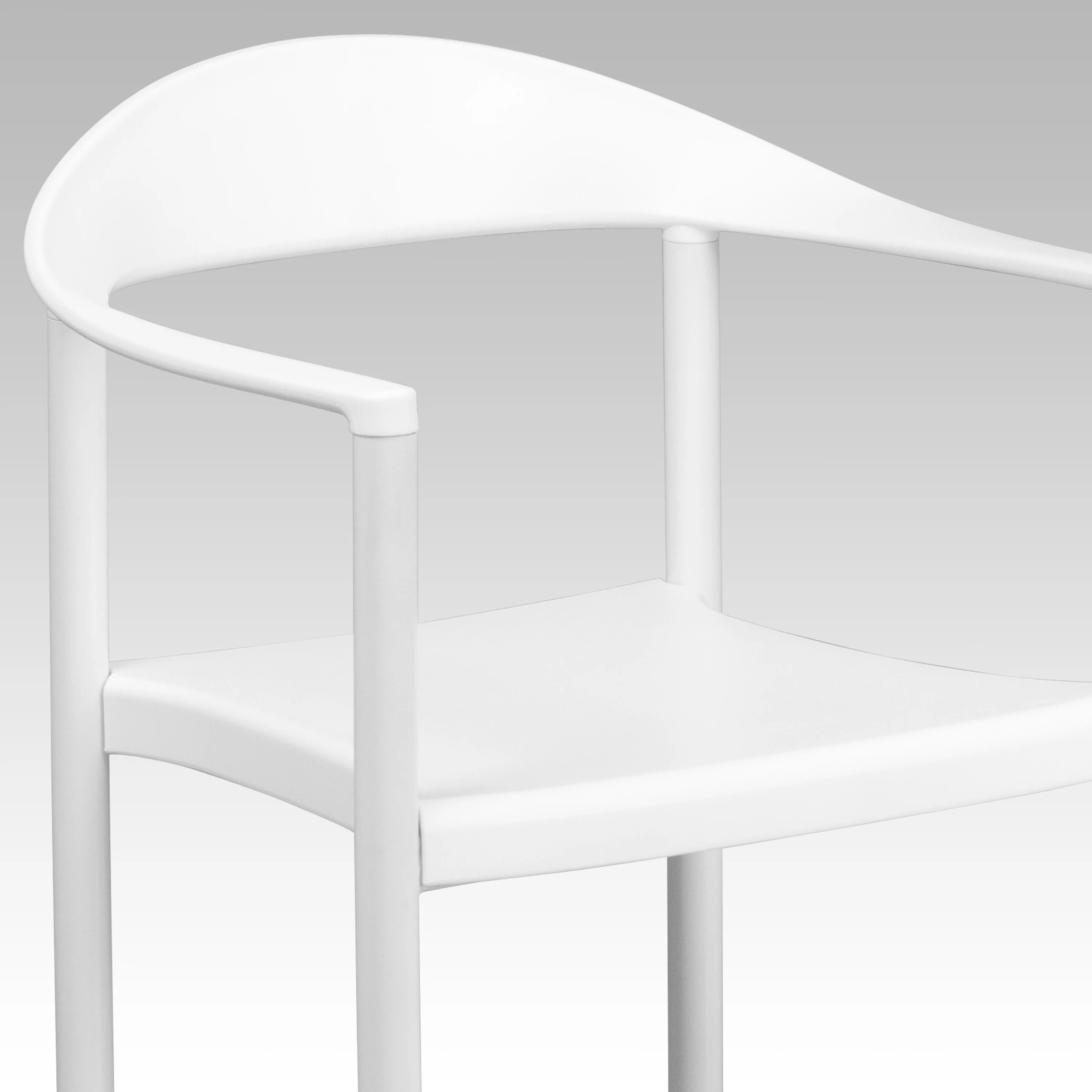 Flash Furniture HERCULES Series 1000 lb. Capacity White Plastic Cafe Stack Chair