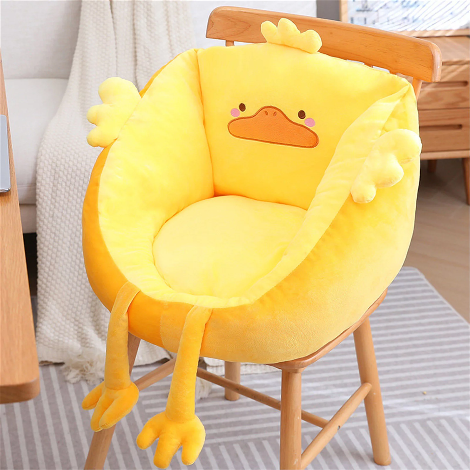 DYWADE Wedding Decorations Cute Little Animal Half Encircled Cushion Balcony Home Cartoon Crab Bee Small Sofa Children's Learning Cushion A
