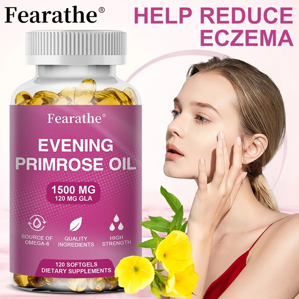 Evening Primrose Oil 1500mg, 30/60/120 Capsules Promotes Women's Health - Cold Pressed, Non-GMO, Gluten Free