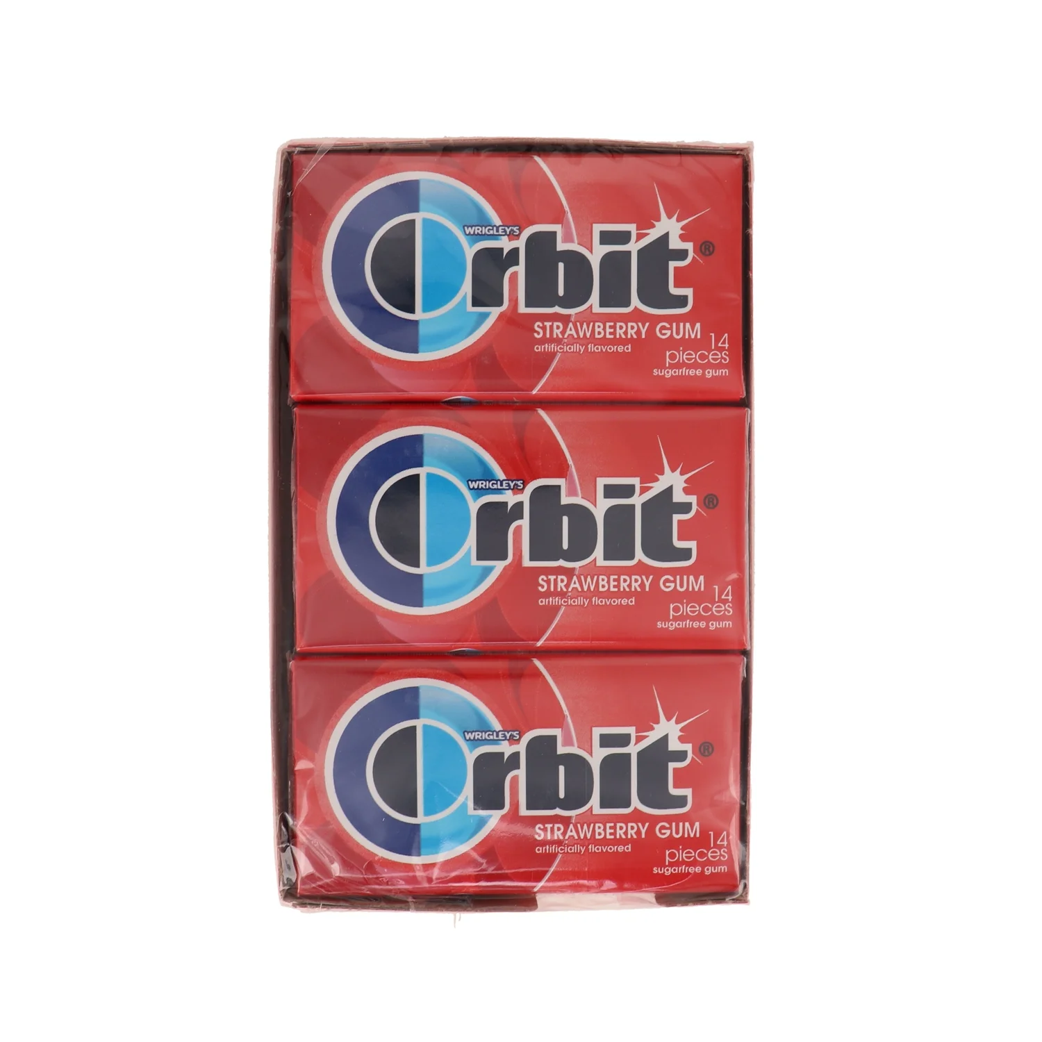 Orbit Strawberry Sugarfree Gum, (Pack of 12) - 14 sticks