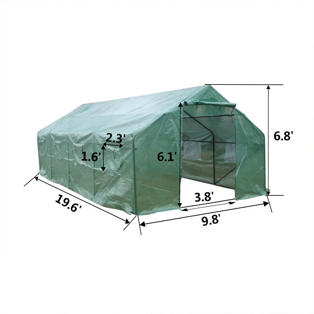 UBesGoo 20x10x7  Walk in Tunnel Greenhouse w/ Roll up Window