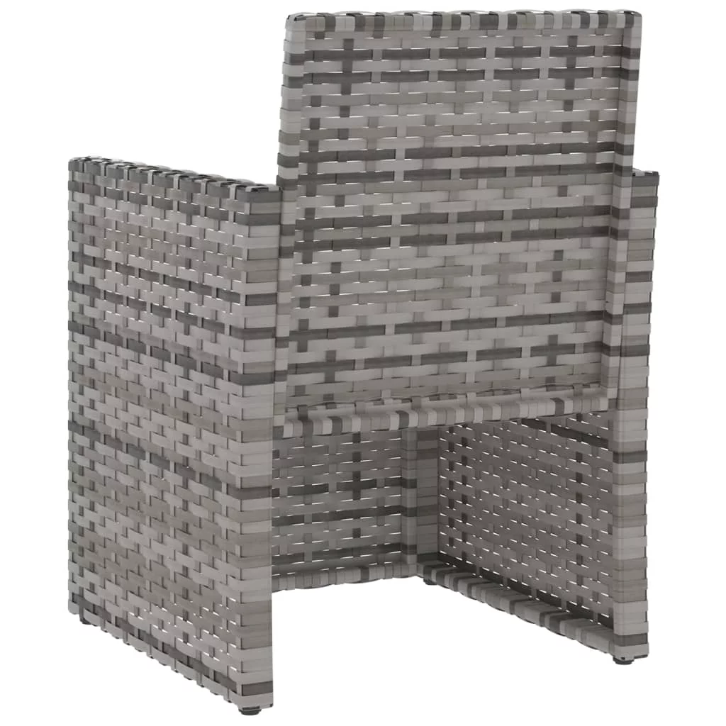 Dcenta Patio Armchair with Cushions Gray Poly Rattan