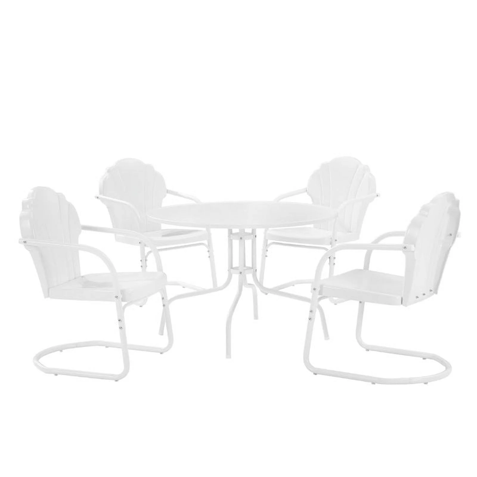 Afuera Living 5-Piece Steel Metal Outdoor Dining Set in White