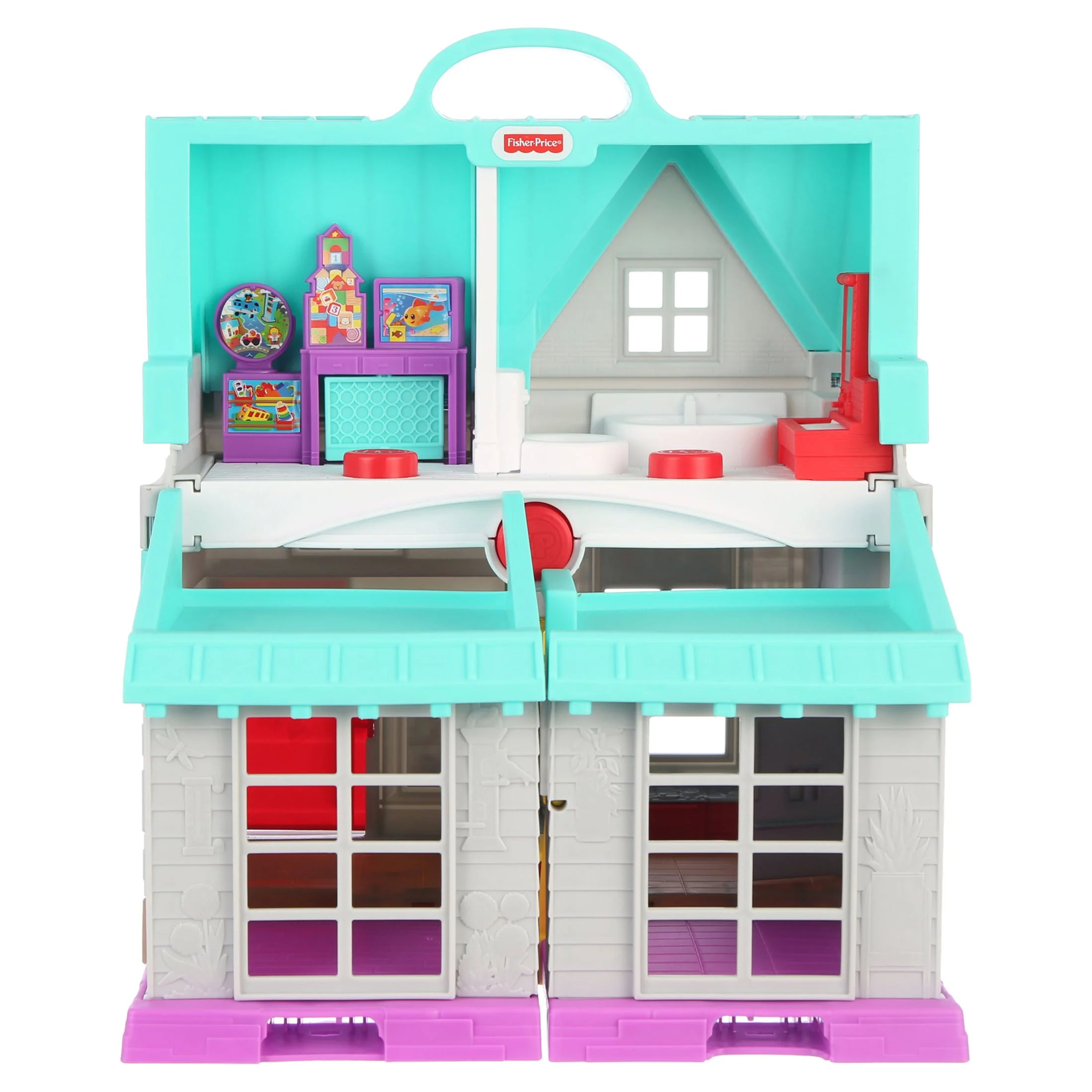 Fisher-Price Little People Toddler Playhouse, Big Helpers Home Electronic Playset, 7 Play Pieces