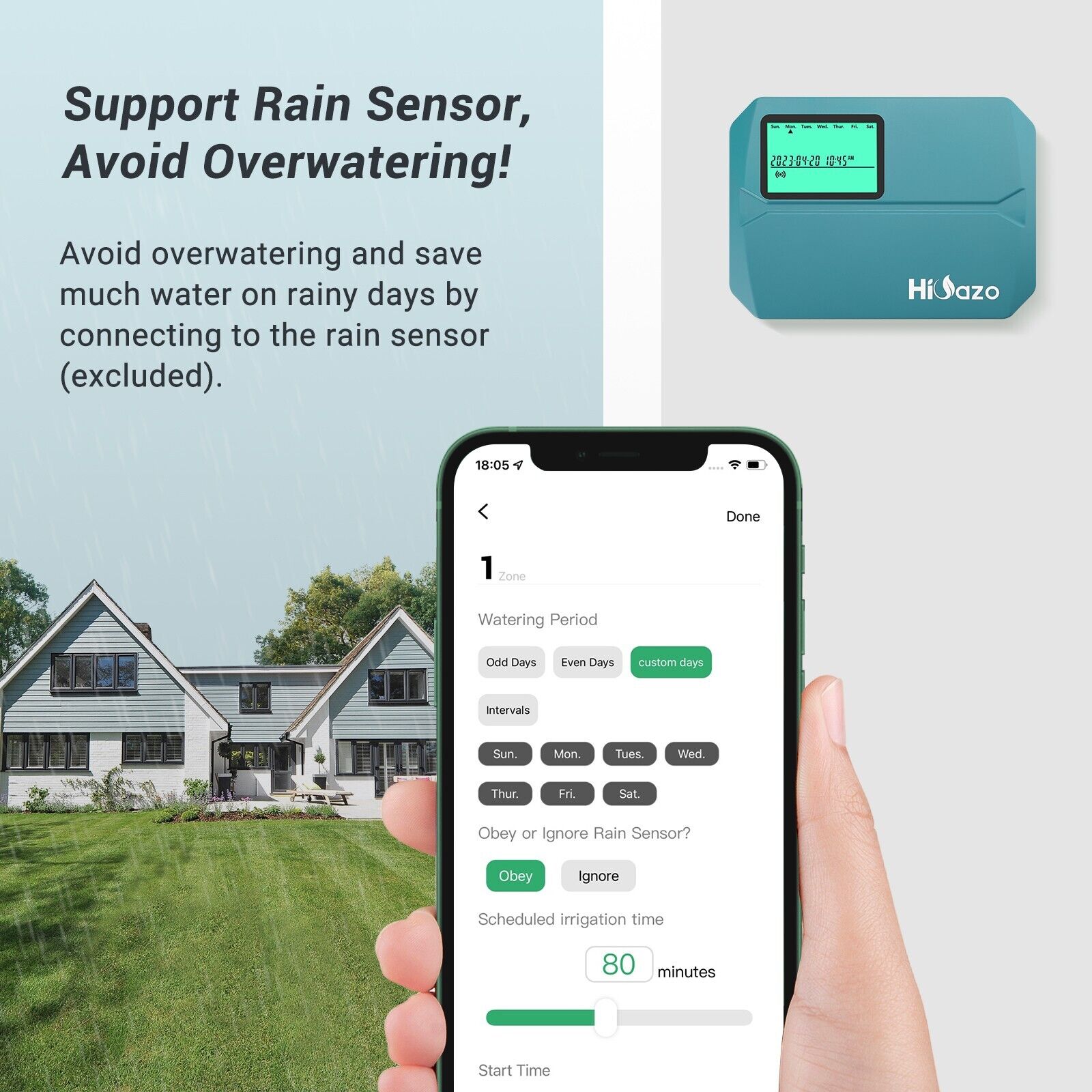 Lawn Irrigation System Watering Timer Controller Garden WiFi Sprinkler Control