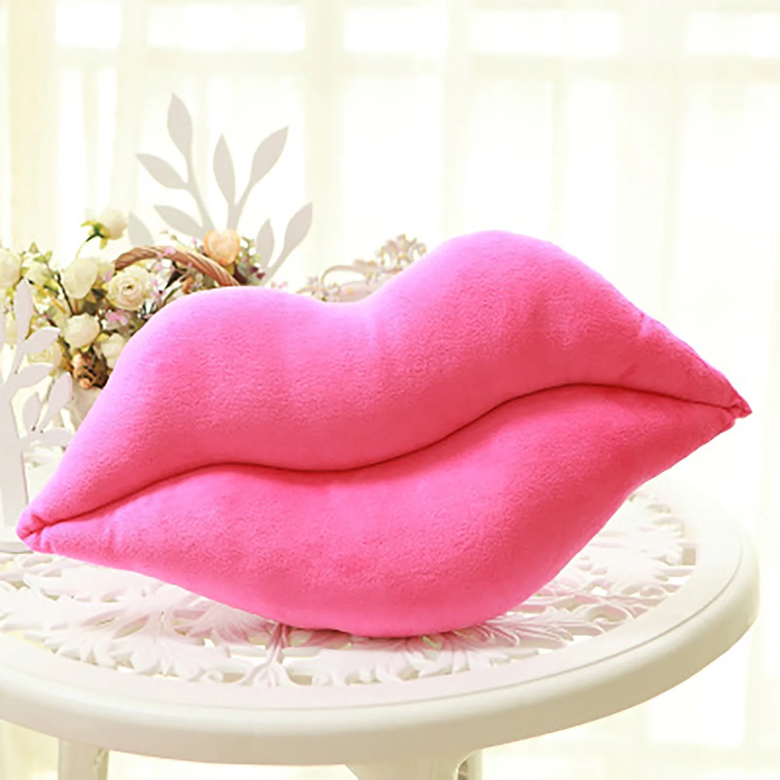 VBARHMQRT 2pcs Lip Shaped Pillow Love Cushion Funky Bed Living Room Decorative Throw Pillows 50cm
