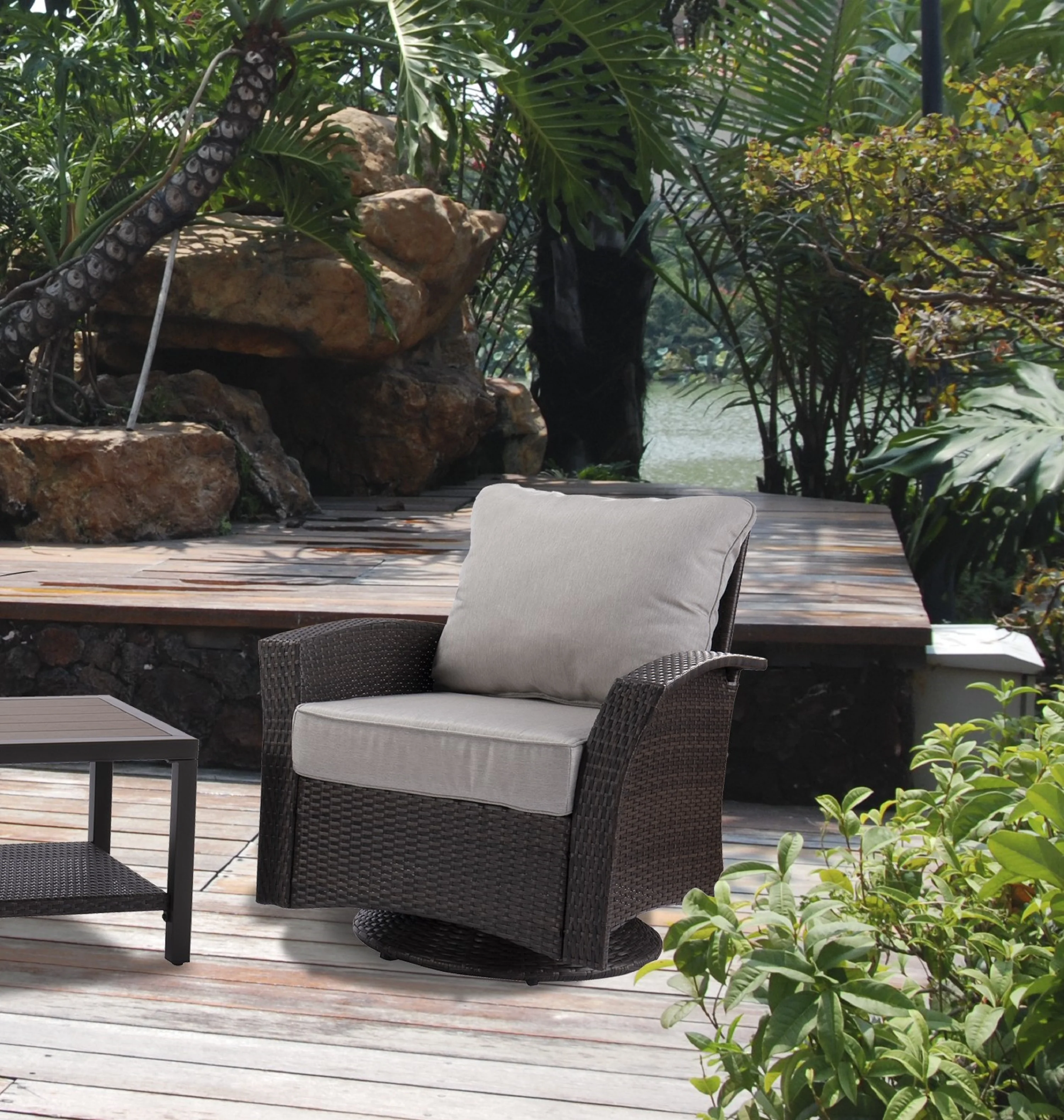 Williamsport 2PK Swivel weave chair -Grey