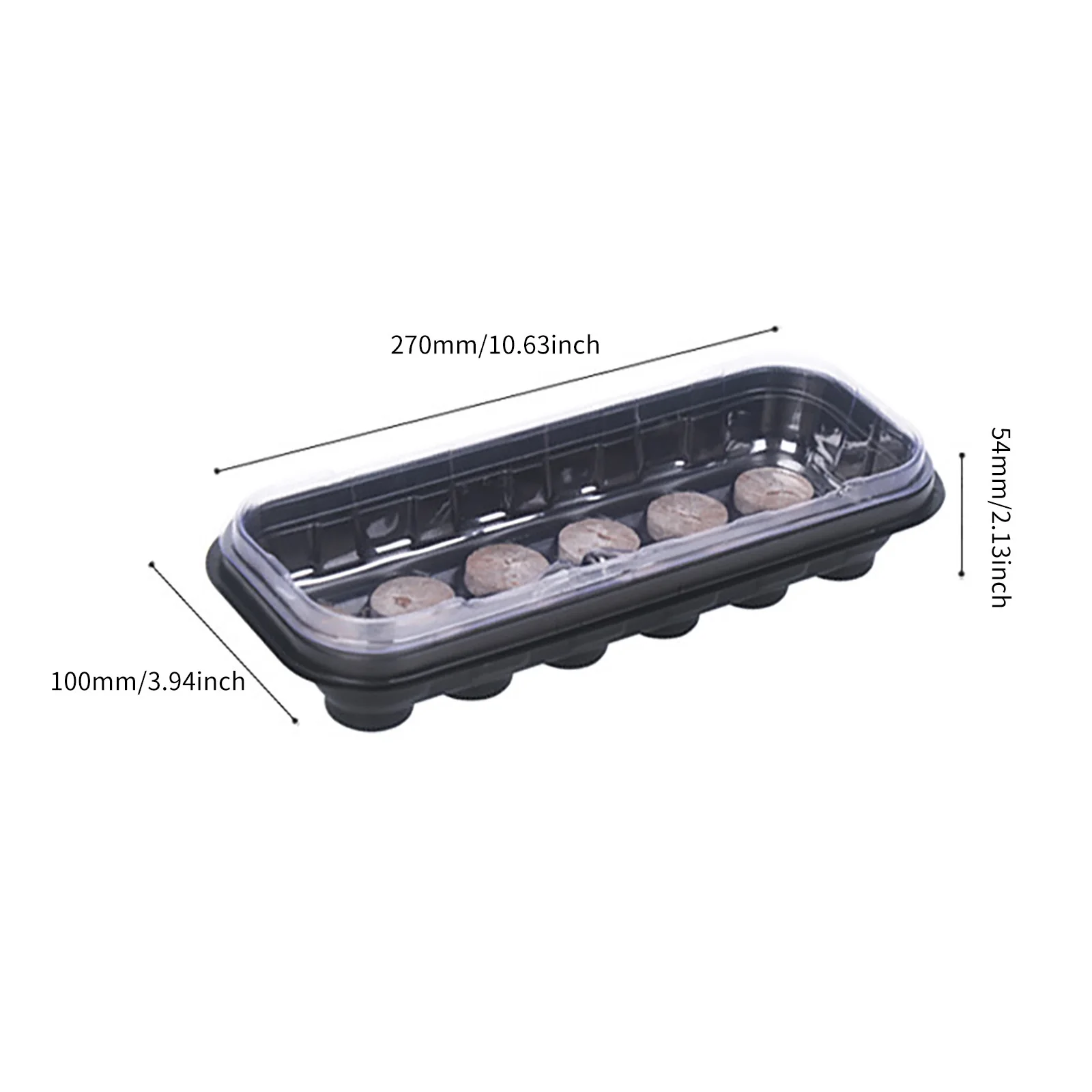 Long Sowing Seedling Tray with 12 Gr id Seedling Block Gardening Box house Trays