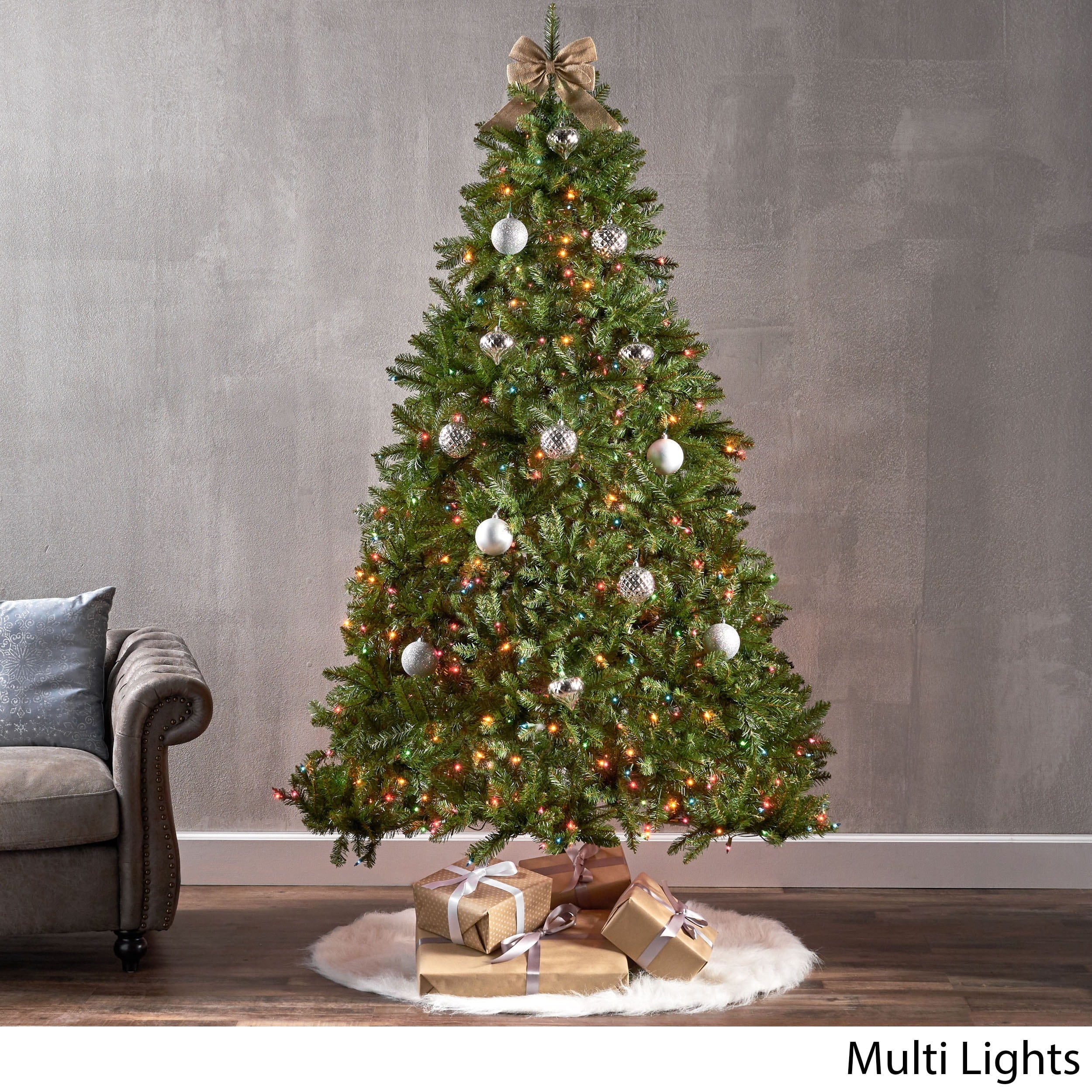 Christopher Knight Home 7-foot Fraser Fir Pre-Lit String Light or Unlit Hinged Artificial Christmas Tree by  Multi-Colored