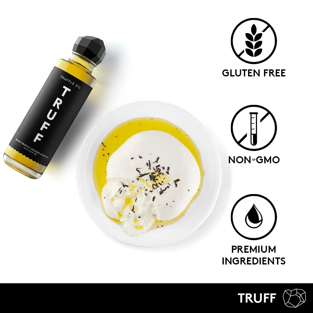 TRUFF Black Truffle Infused Olive Oil, Gourmet Dressing, 6 fl oz