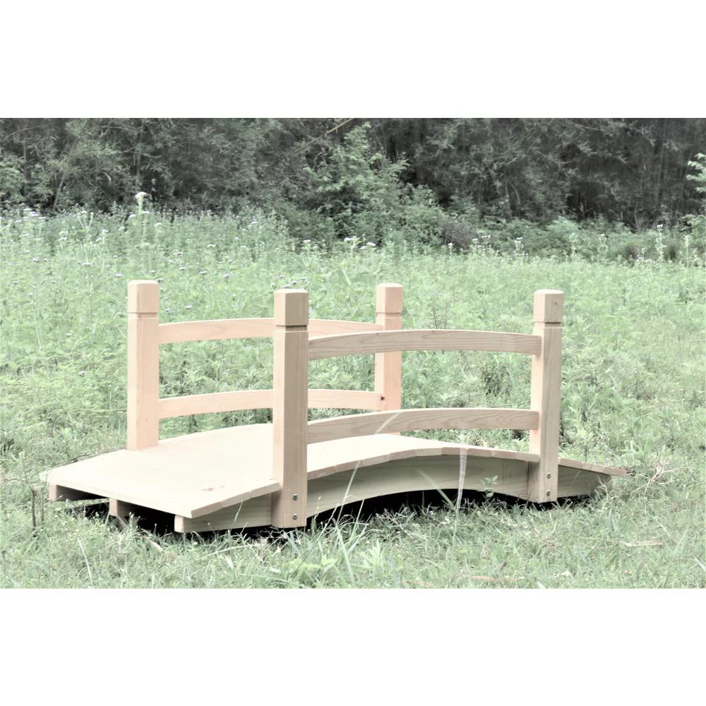 4D Concepts 17148 4 ft. Coral Coast Harrison wood Garden Bridge, Natural Chinese Fir
