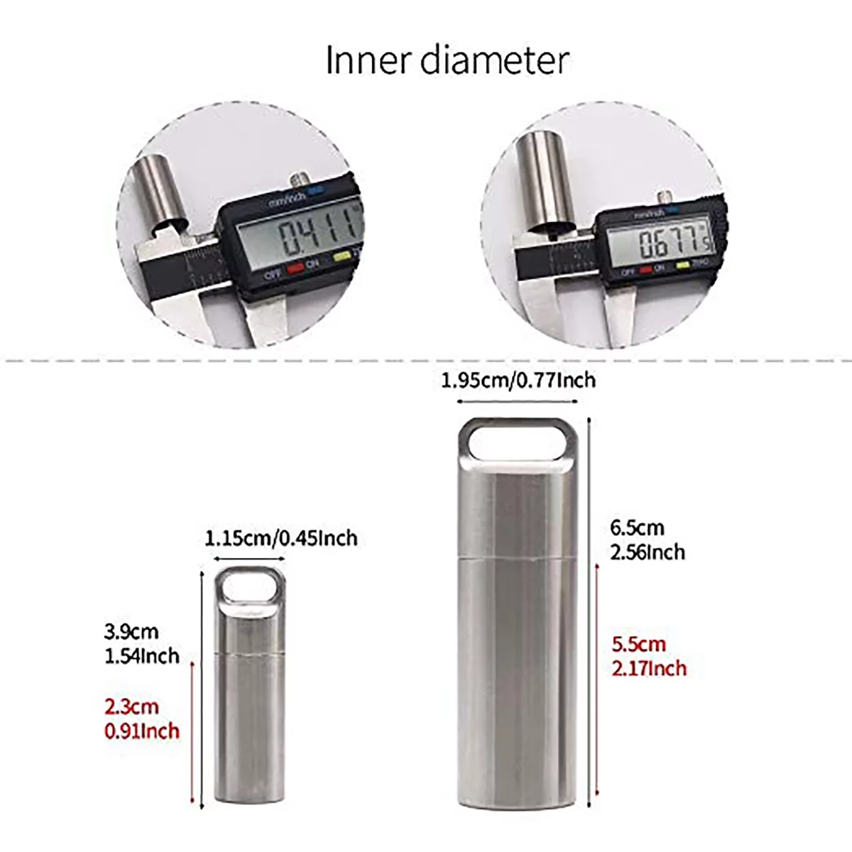 SagaSave Pill Box Medicine Container with Key Buckle Stainless Steel Portable Waterproof S/M/L