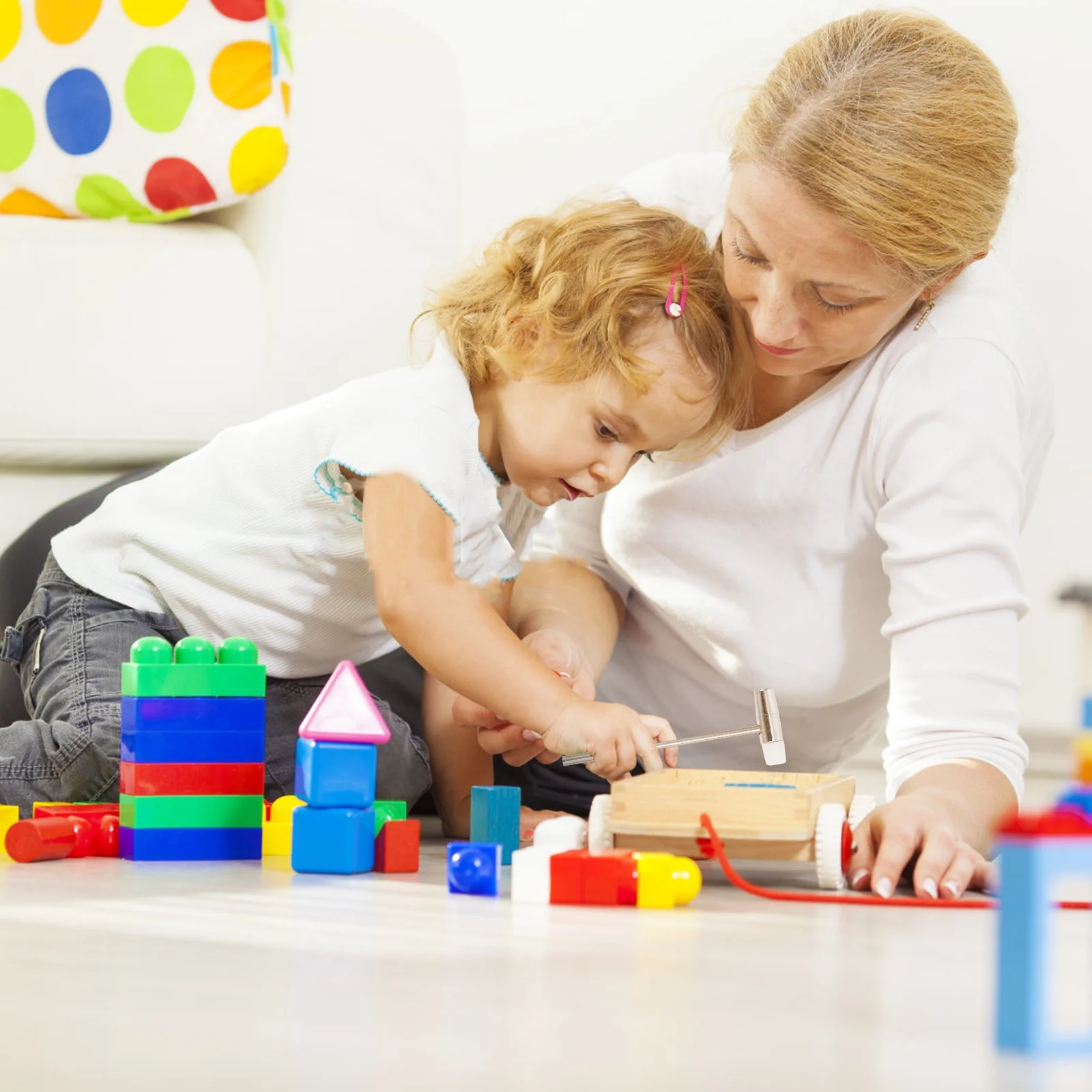 Building Block Hammer Fidget Dual Hanmmer Toy Kids Playsets Blocks Practical Assemble Double Head Small Particles Child