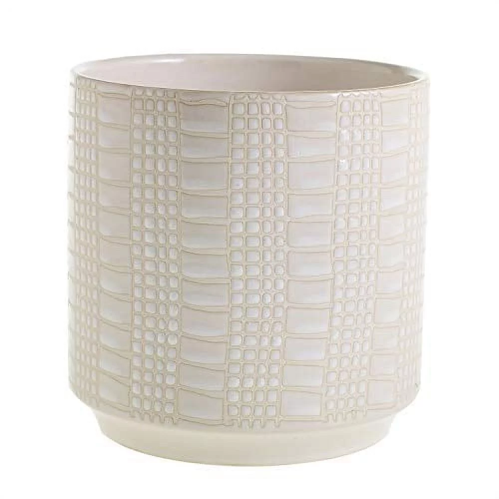 Zati Pot for Plant and Flowers l White Ceramic Pots (6.5