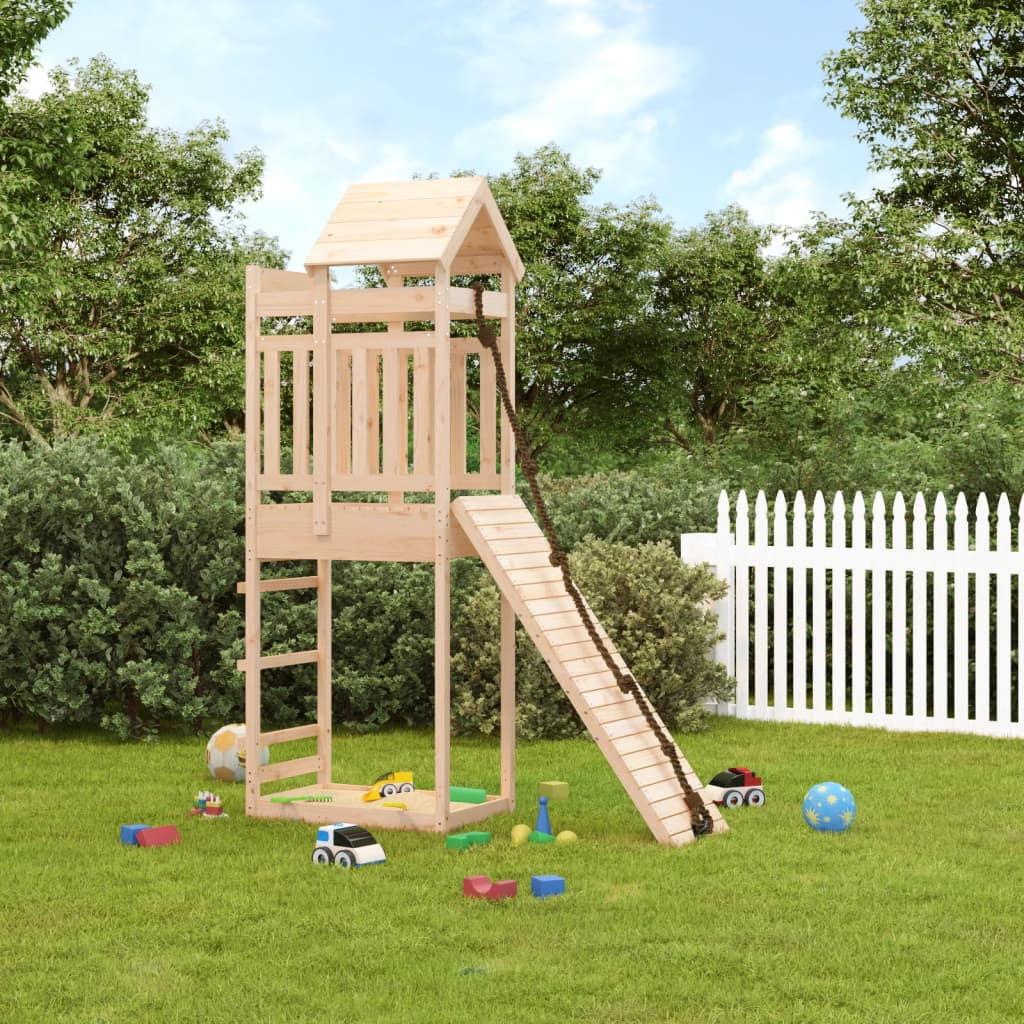 moobody Playhouse with Climbing Wall Solid Wood Pine