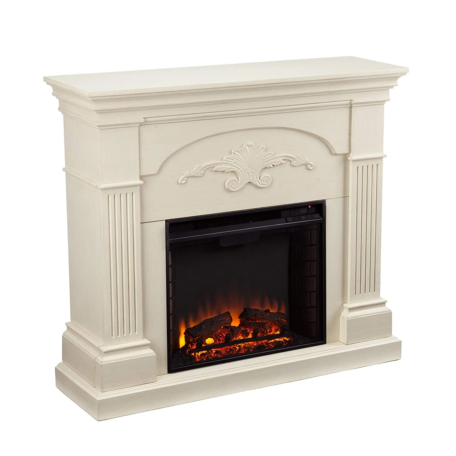 SEI Southern Enterprises Sicilian Harvest Electric Fireplace, Ivory Finish (Pack of 2)