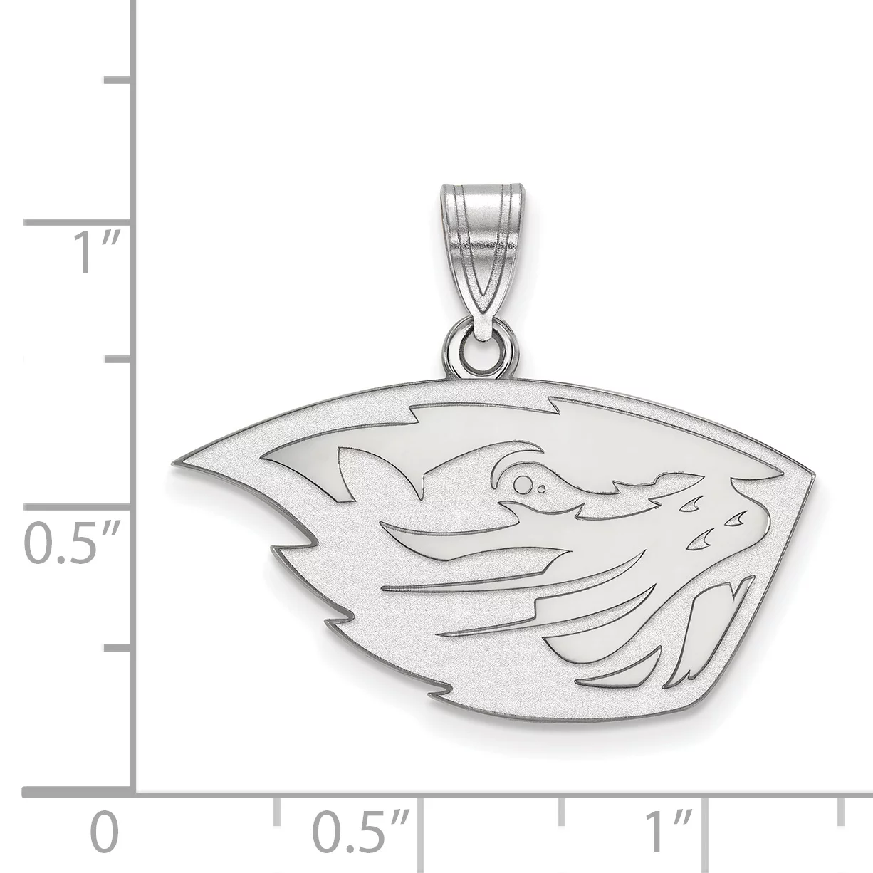 Oregon State Medium (5/8 Inch) Pendant (14k White Gold)