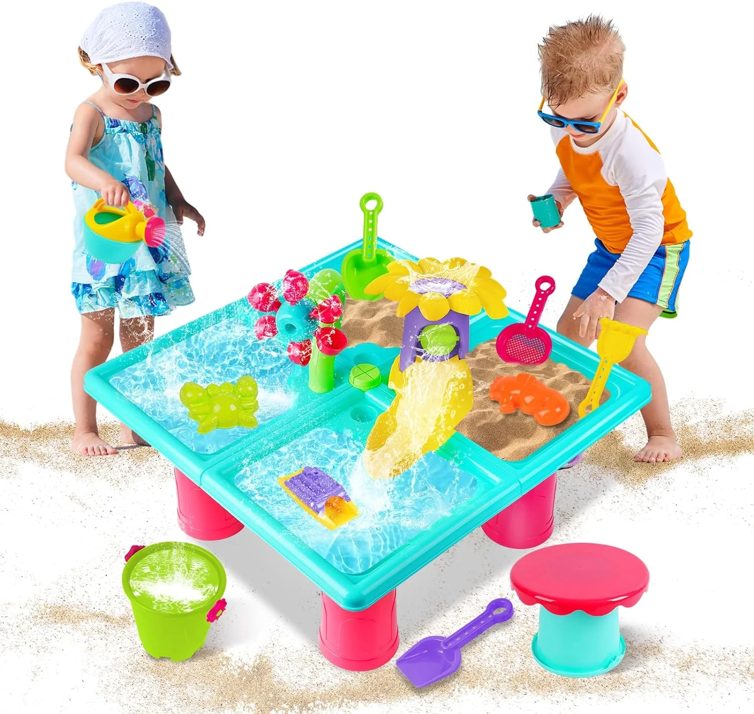 VATOS Water Table for Toddlers Aged 3+,  Beach Backyard Garden Outdoor Toy
