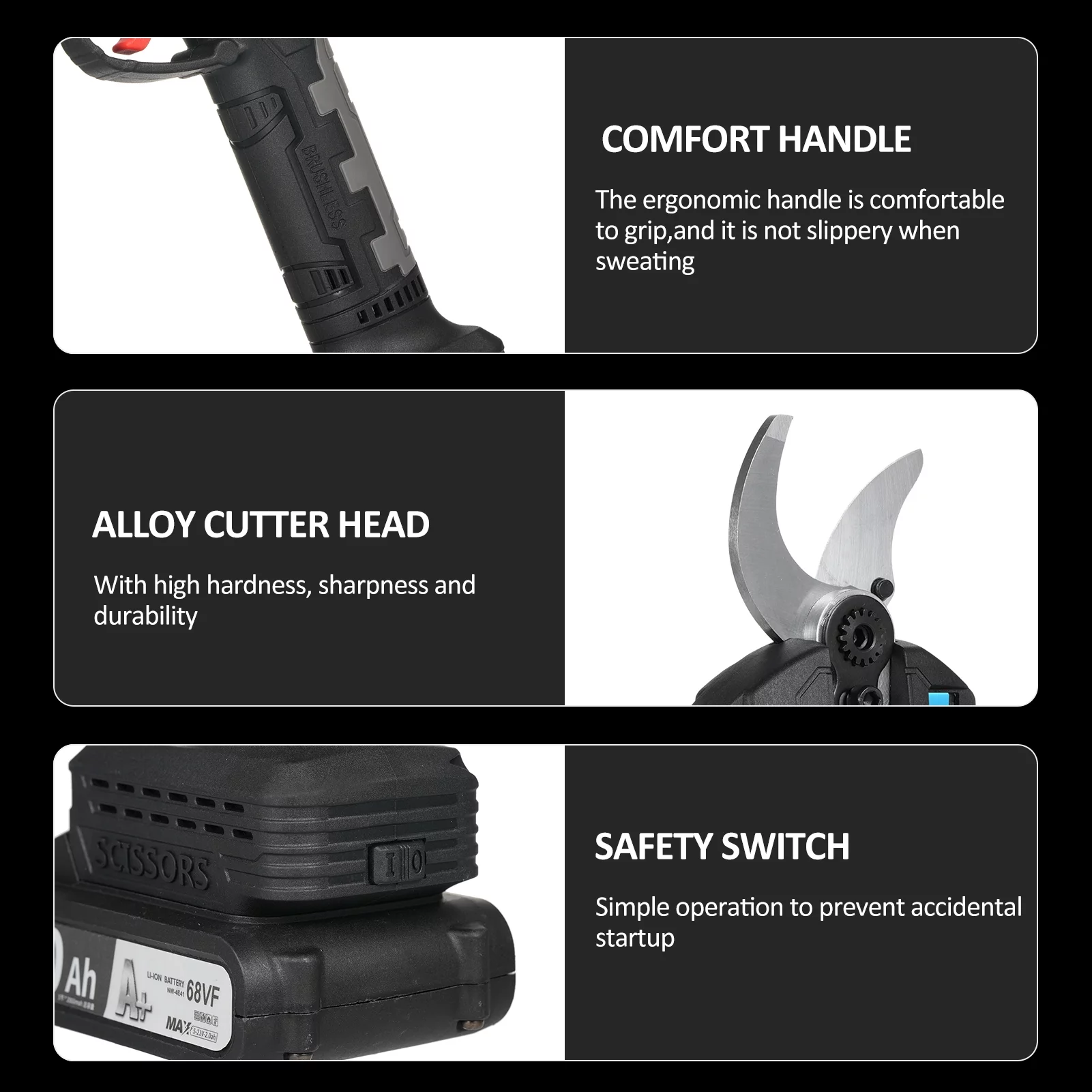 moobody Electric Pruning Shears Cordless Electric Pruning Battery Powered Tree Branch Pruner with Brushless Motor 21V Battery 30mm-40mm Inch Cutting Diameter LCD Display Screen