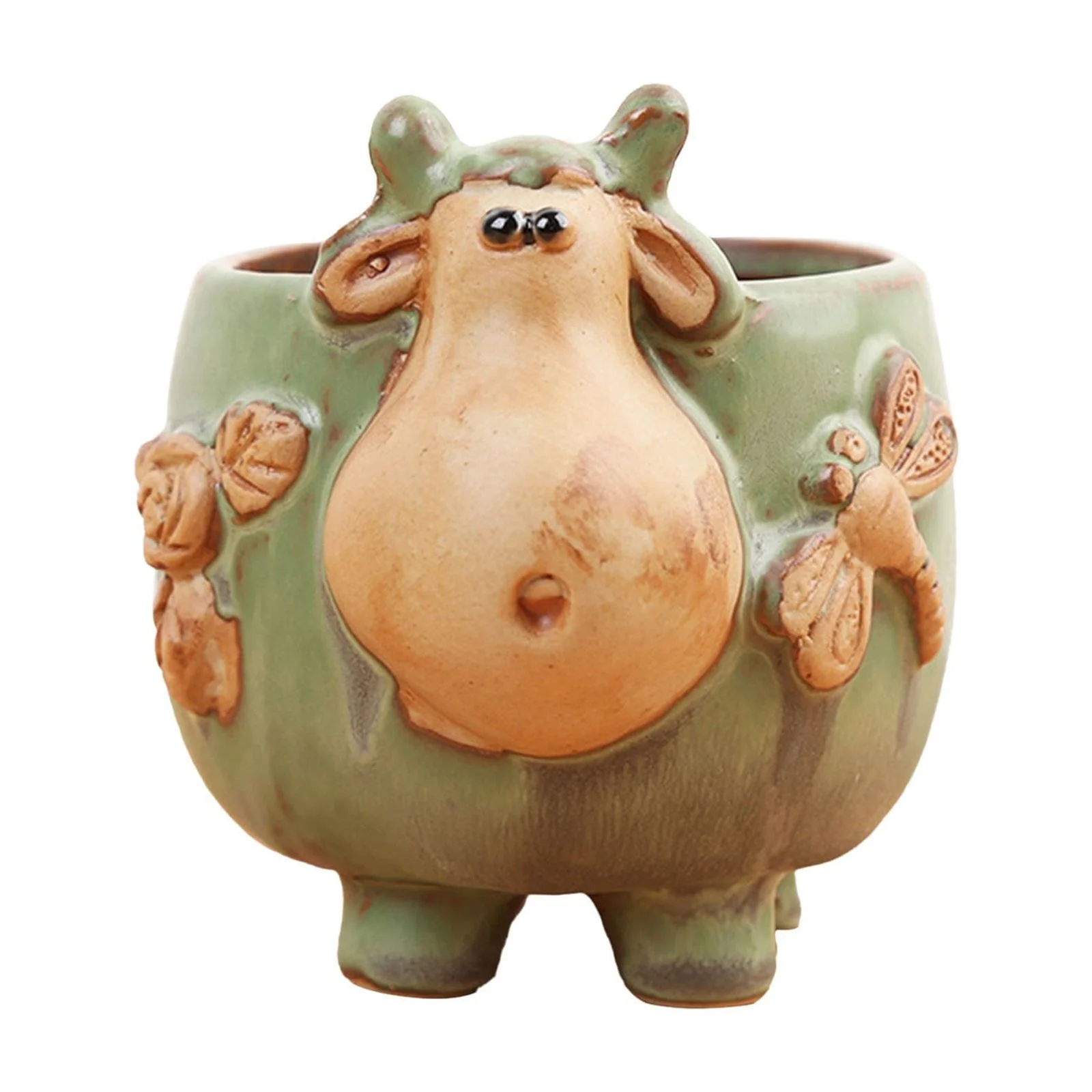 pdqouc Small Succulent Pots with Ceramic Animal Shape Design Planter Indoor Plant Cute Cactus/Bonsai Flower Pots for Home Decor And Desk Decoration