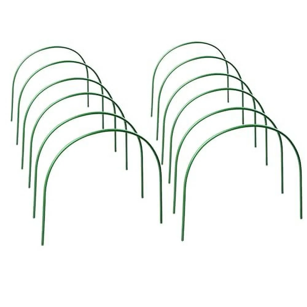 Takefuns 12Pack Plant Cover Support,Tall Garden Fabric Support Frame,Greenhouse Hoops,Plant Grow Tunnel,Garden Hoop for Garden Stakes -4ft Long Steel