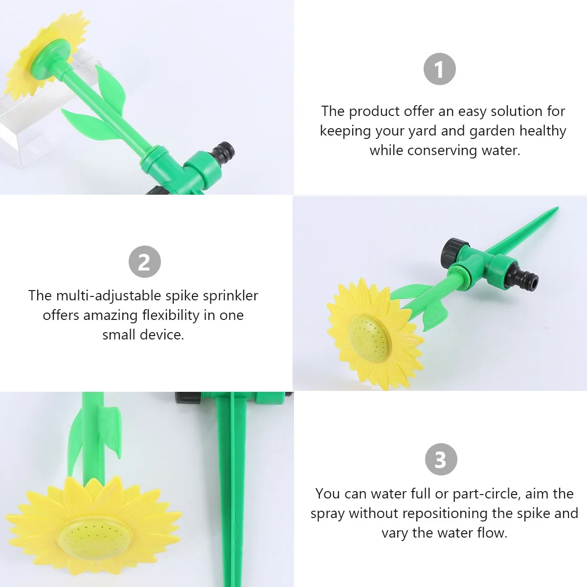 Gongxipen 3Pcs Sunflower Nozzle Inserting Ground Garden Watering Drip Irrigation Equipment