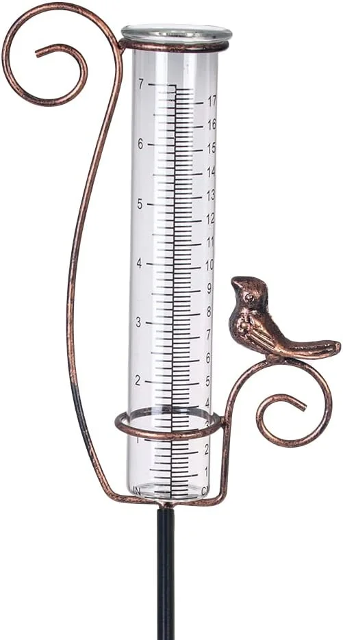 Rain Gauge Outdoor, 7 Inch Rain Gauges for Measuring Precipitation, Garden Yard Decor