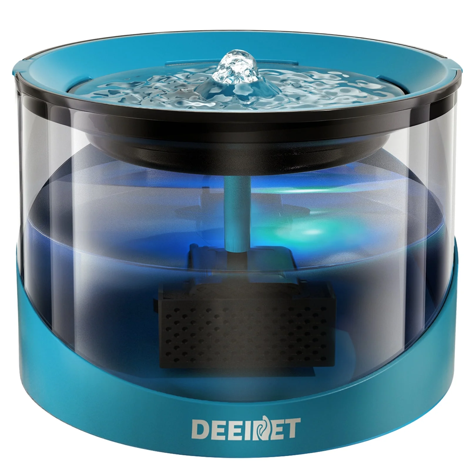 DEEIPET Cat Water Fountain,2.2L/74oz Ultra Quiet Cat Fountain Water Bowl with Filter